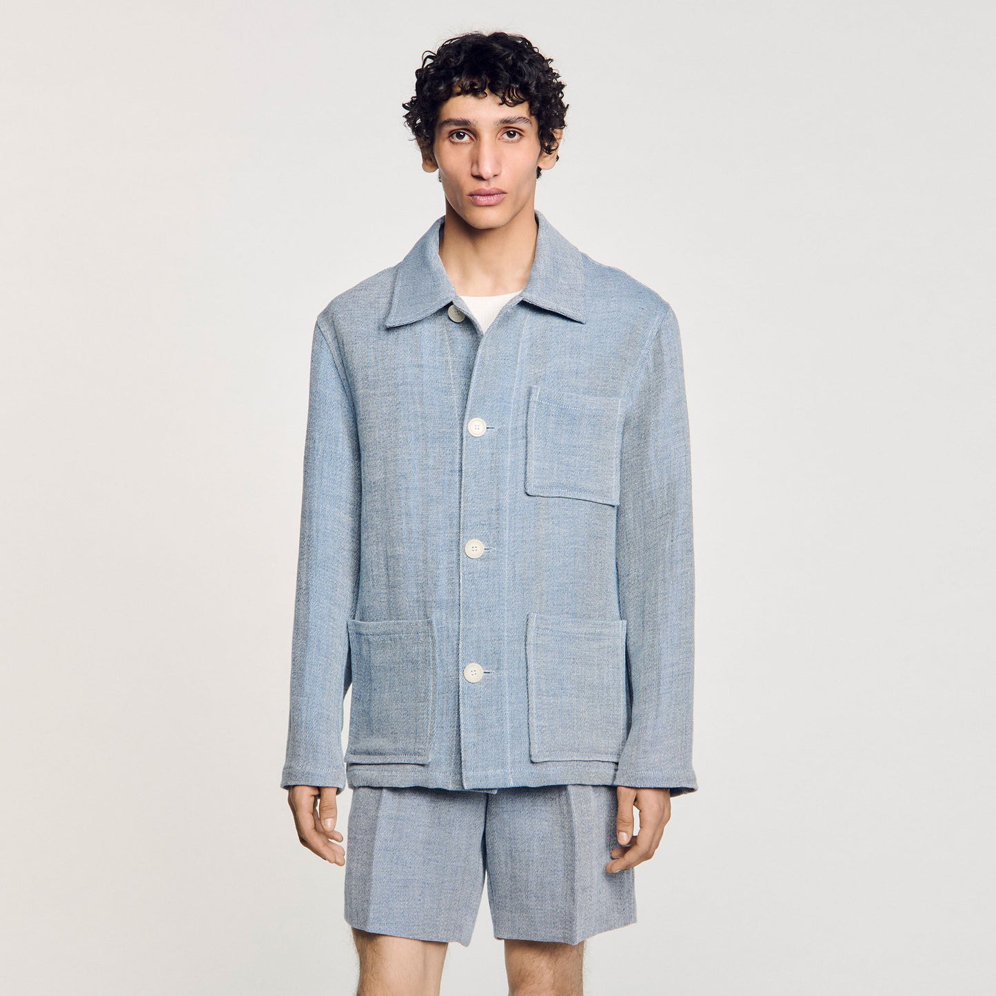 Worker Overshirt Linen Worker Jacket Chambray.
