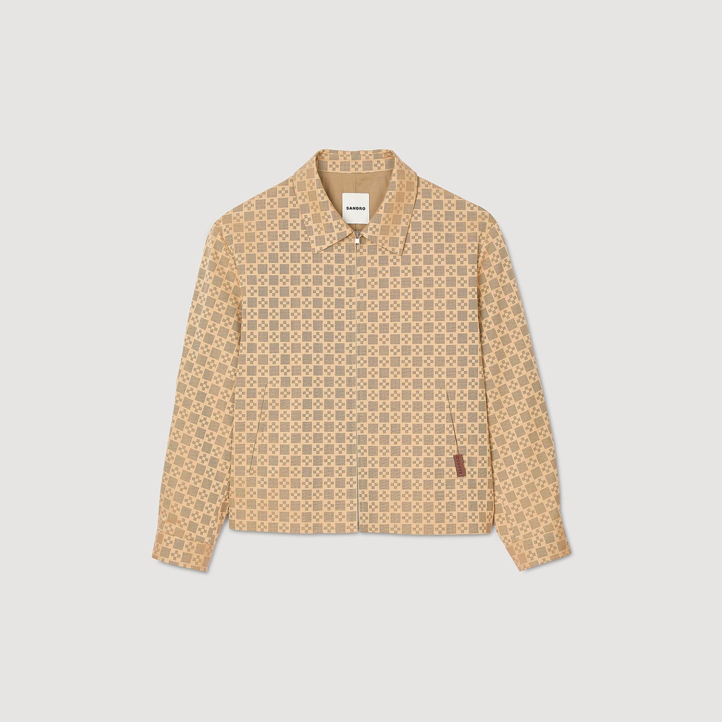 Cross Cotton Jacket Square Cross Zip-Up Jacket Sand