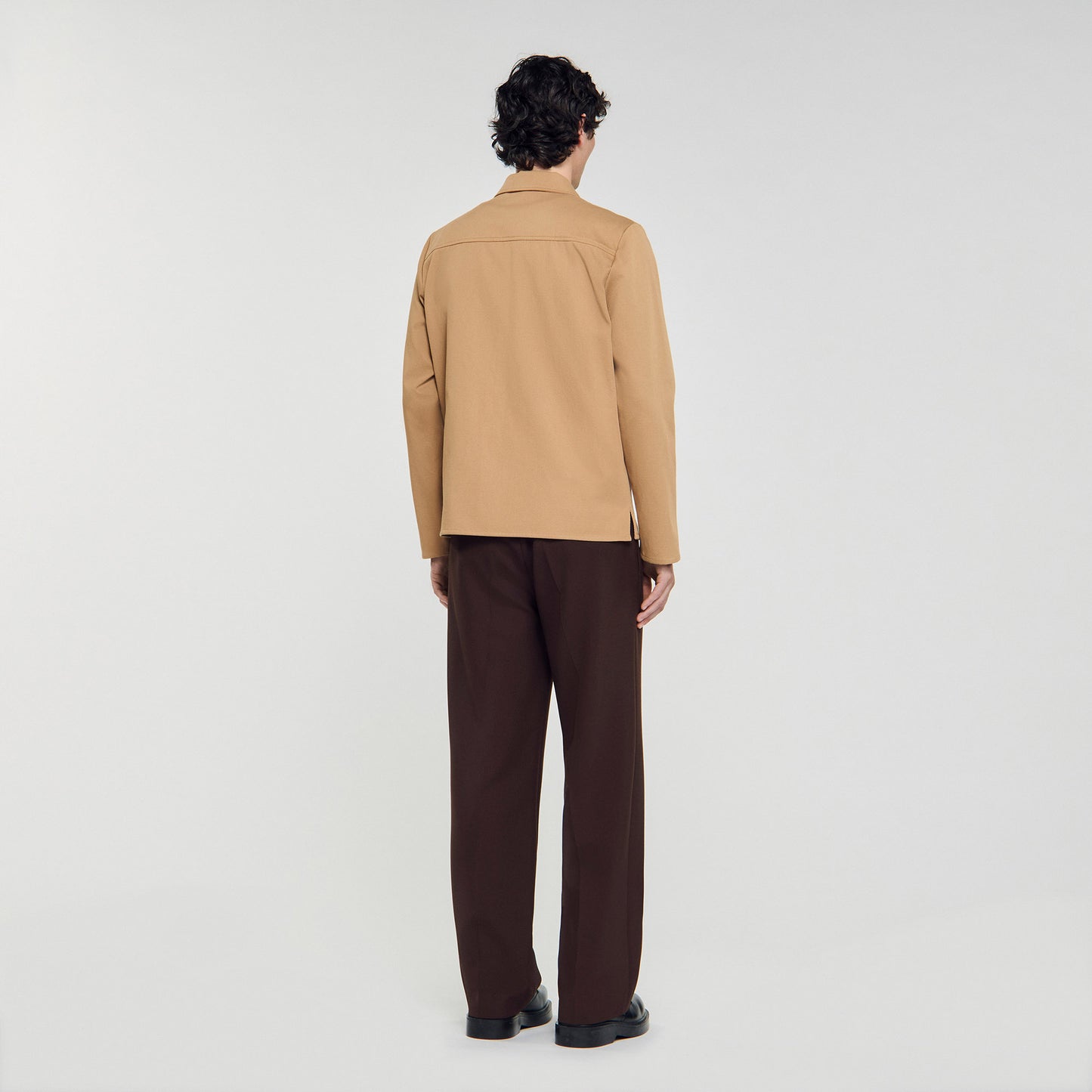 Cotton Pocket Jacket Zip-Up Jacket Camel