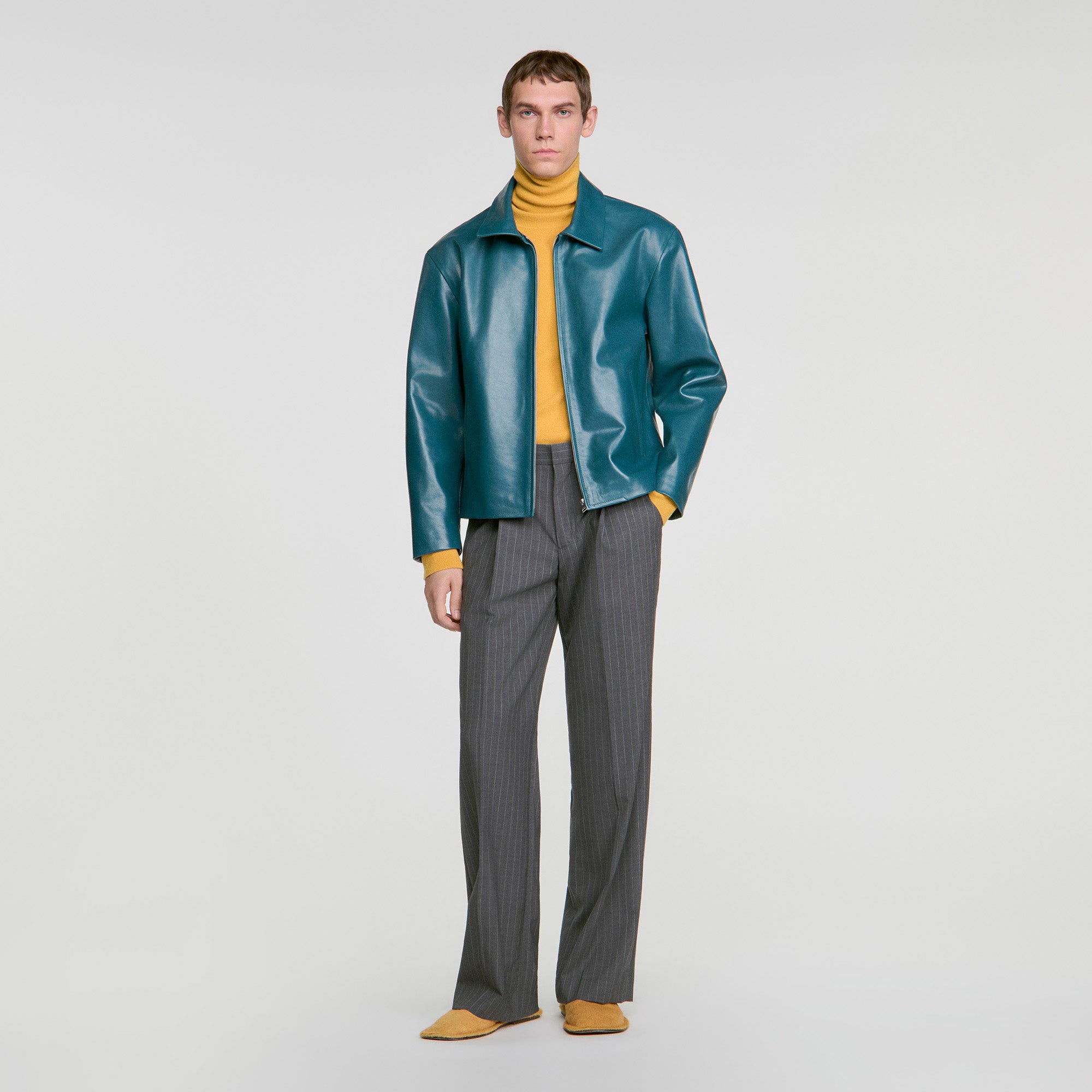 Alessandro Jacket Leather jacket Petrol Blue