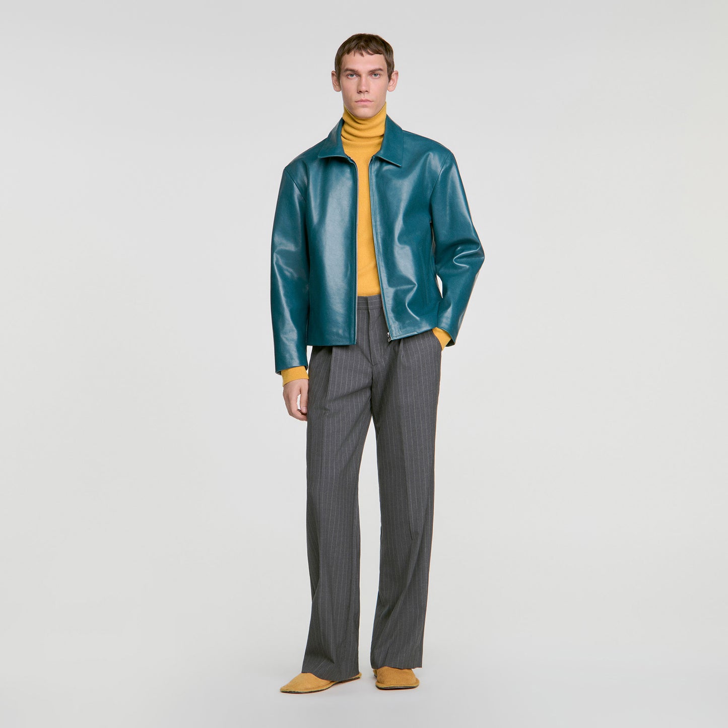 Alessandro Jacket Leather jacket Petrol Blue