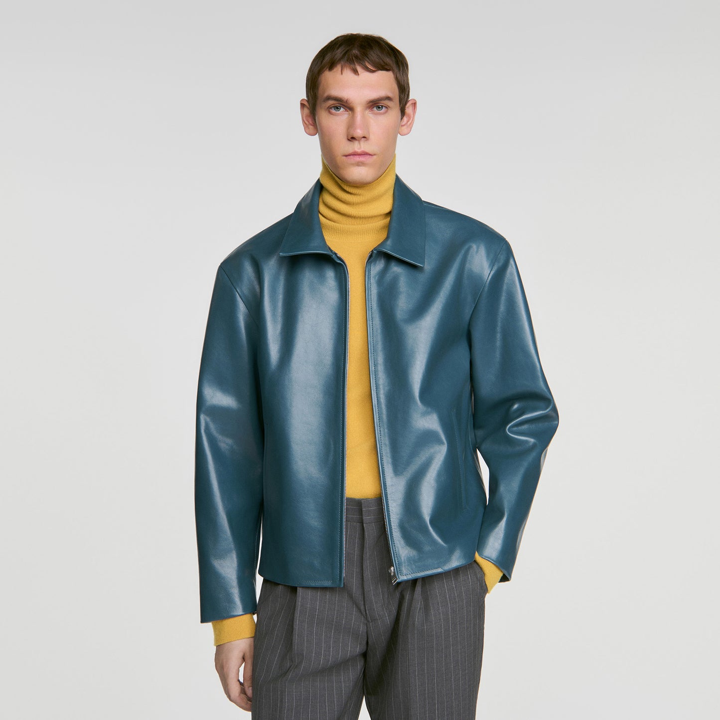 Alessandro Jacket Leather jacket Petrol Blue