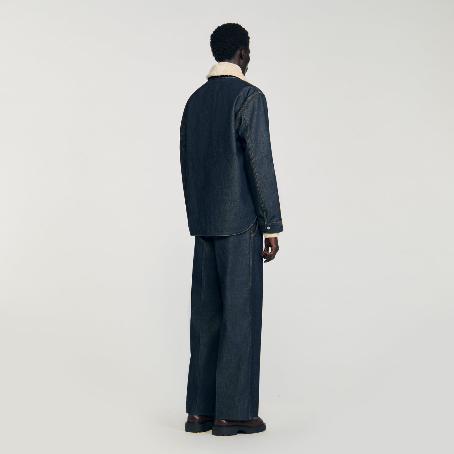 Denim Vintage Shearling Overshirt Denim Overshirt Raw-Denim