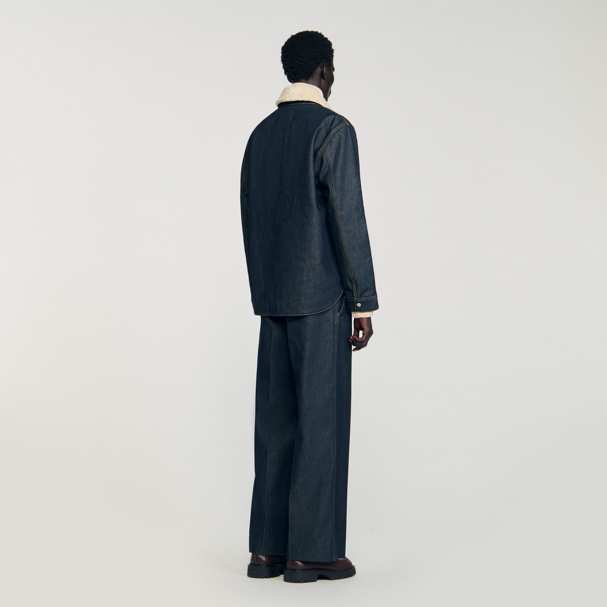 Denim Vintage Shearling Overshirt Denim Overshirt Raw-Denim