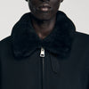 Aviator Wool Aviator Jacket With Shearling Black