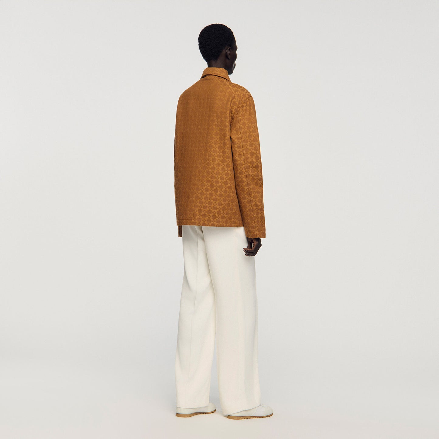 Worker Cross Square Cross Denim Jacket Camel
