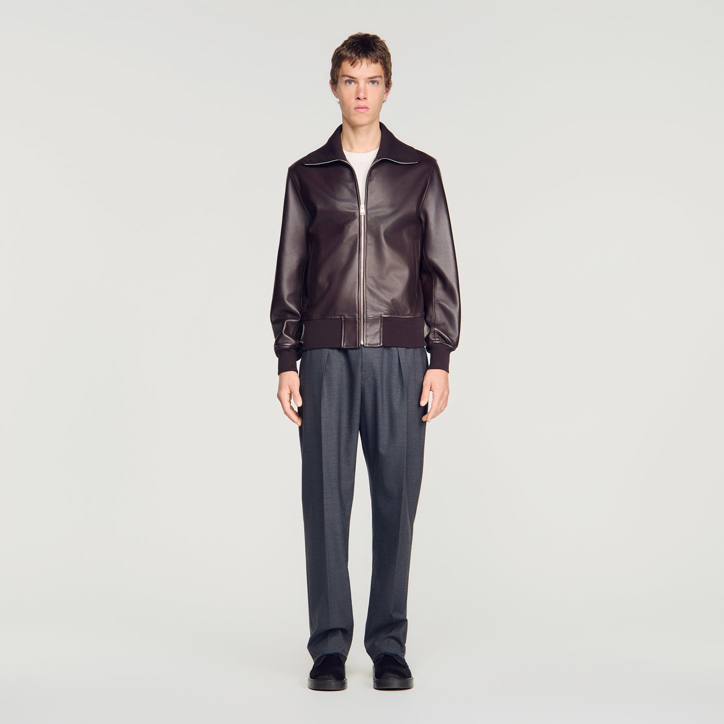 Harry Leather Jacket Zip-up leather jacket Chocolate