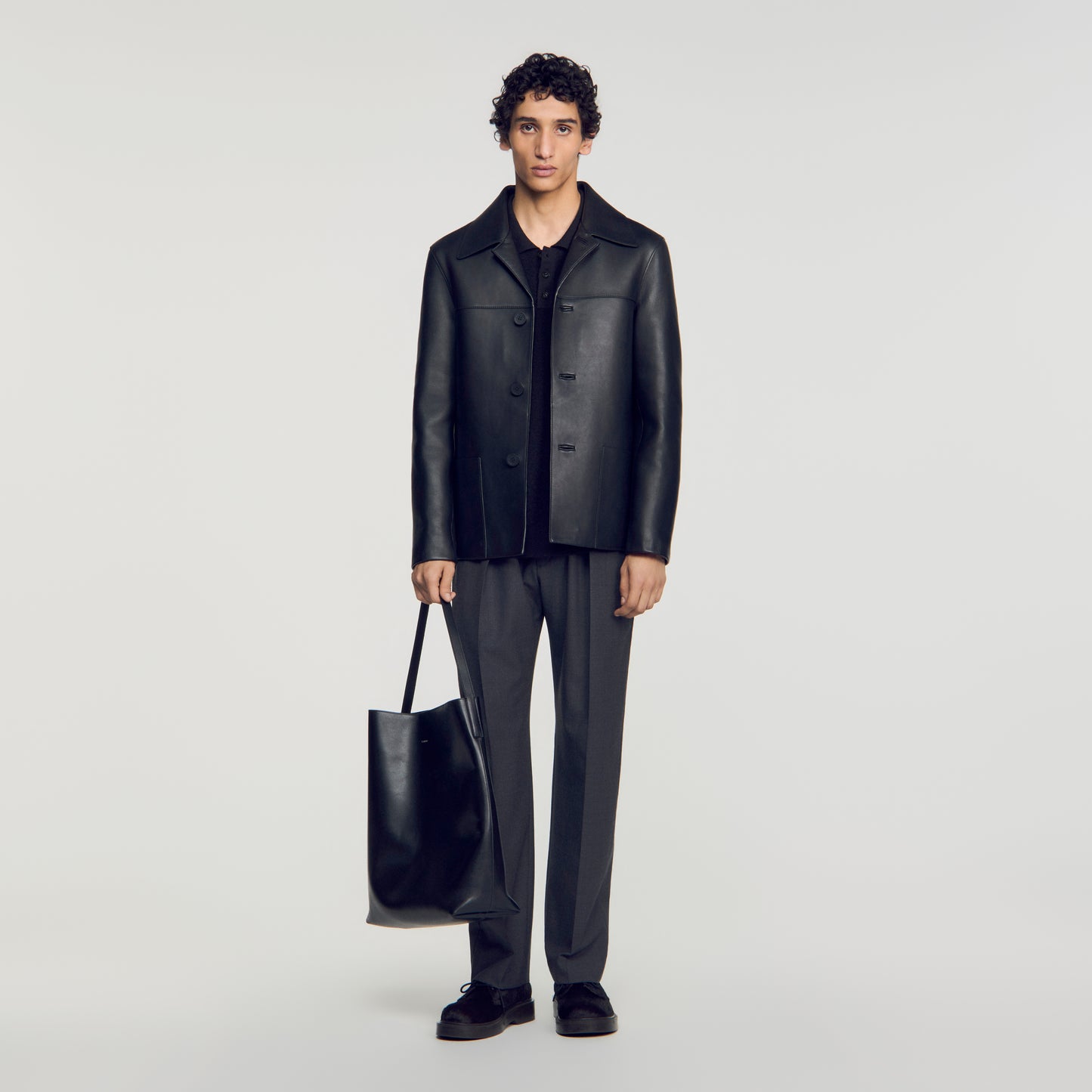 Philip Jacket Straight lambskin jacket Black
