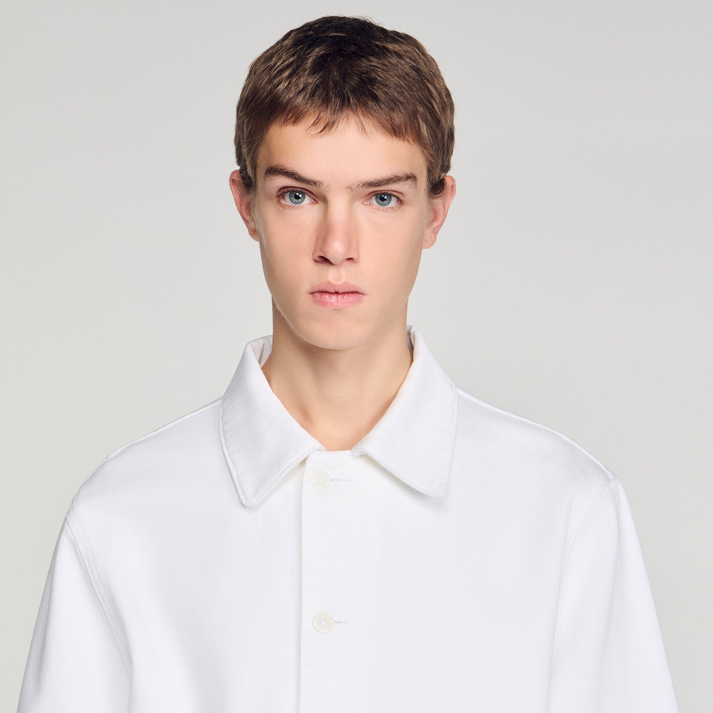 Worker Oversize White Denim Worker Jacket White