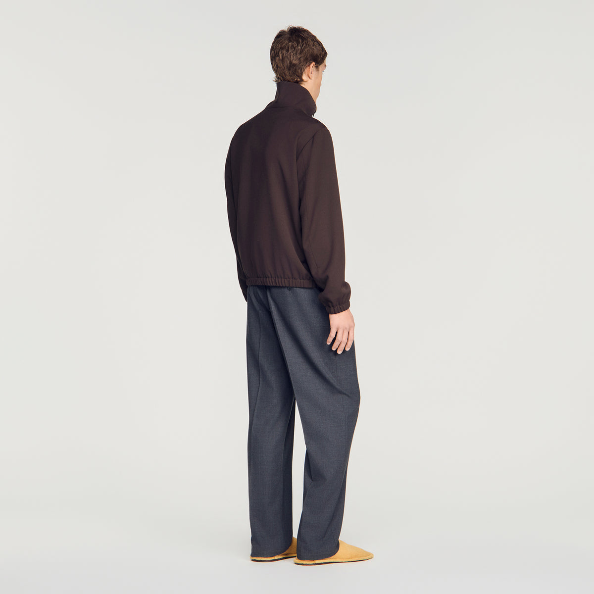 Wool Tracksuit Wool zip-up jacket Chocolate