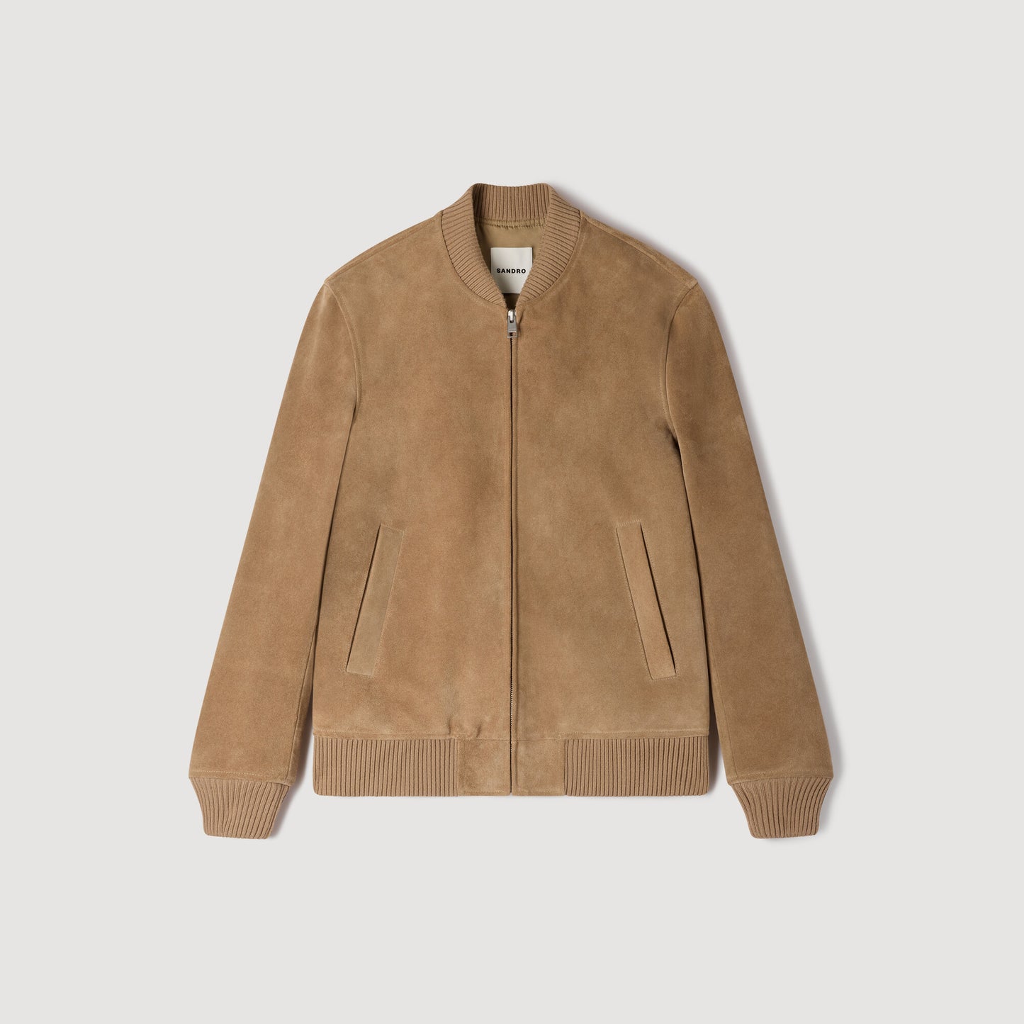 Monaco Suede Capuccino Zip-Up Split Leather Jacket Cappucino