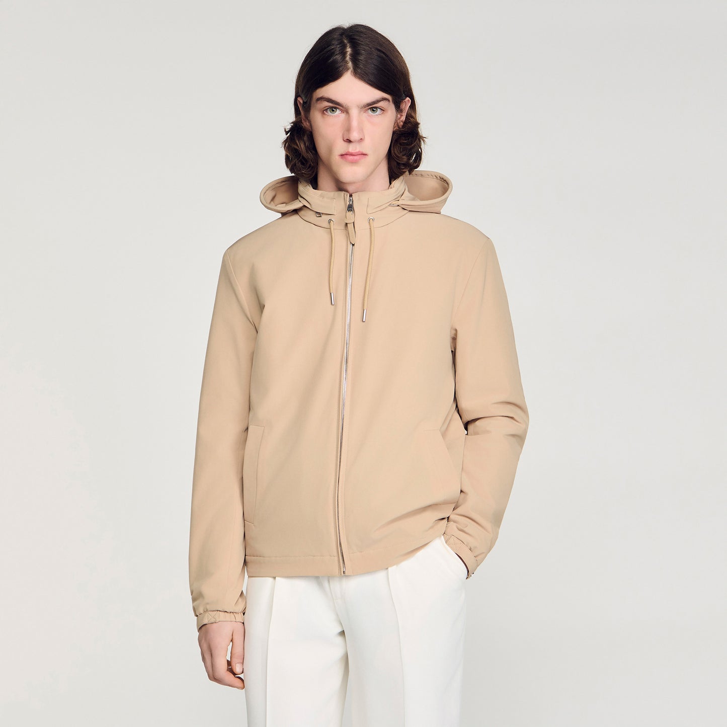 Orion Hooded Zip-Up Jacket Sand