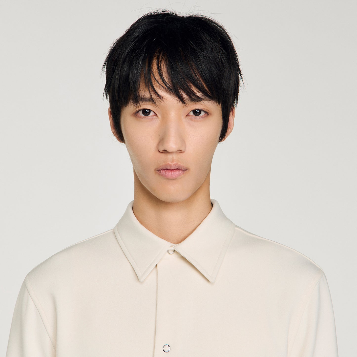 Joker Minimal Long-Sleeved Jersey Shirt Ecru