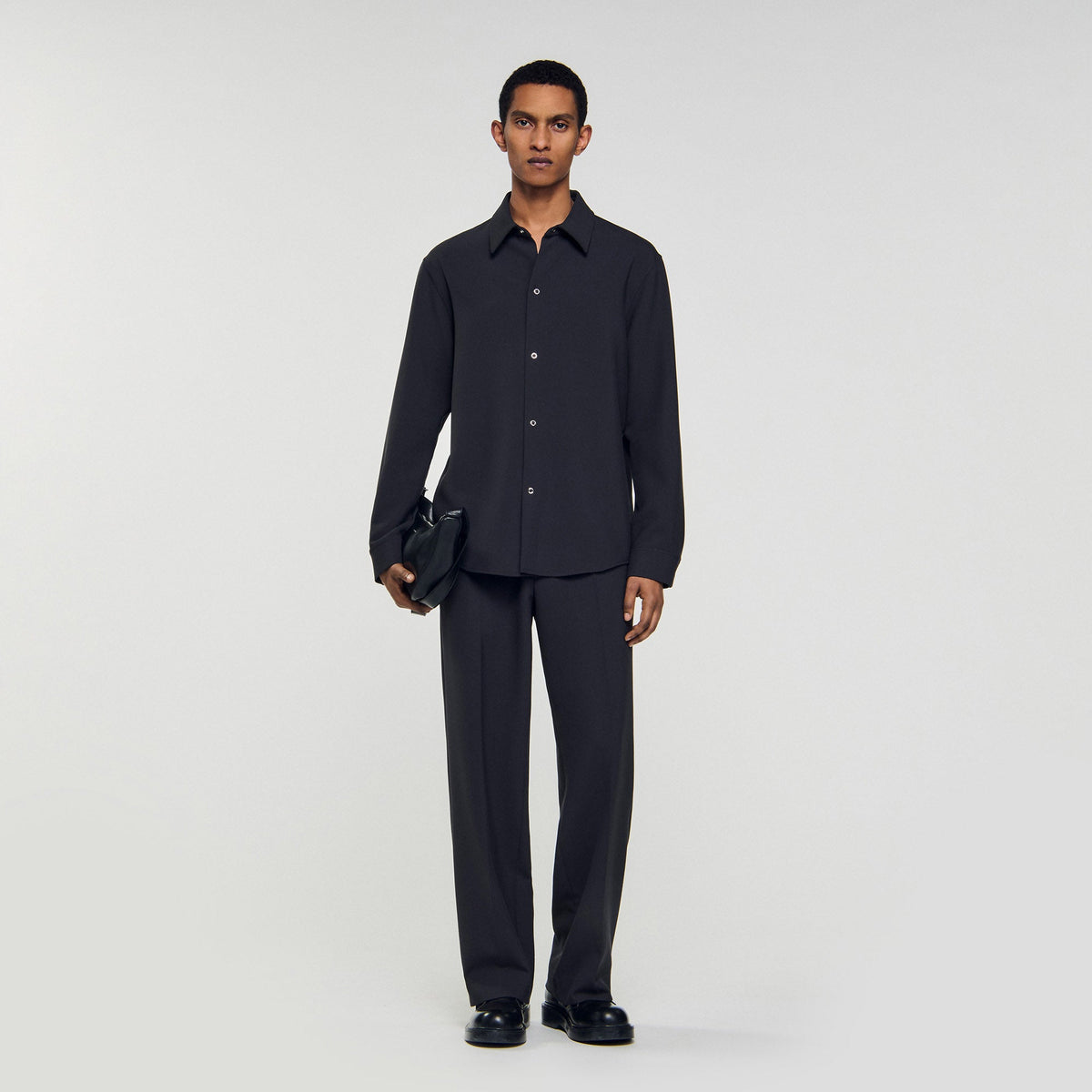 Joker Minimal Long-Sleeved Jersey Shirt Dark Grey