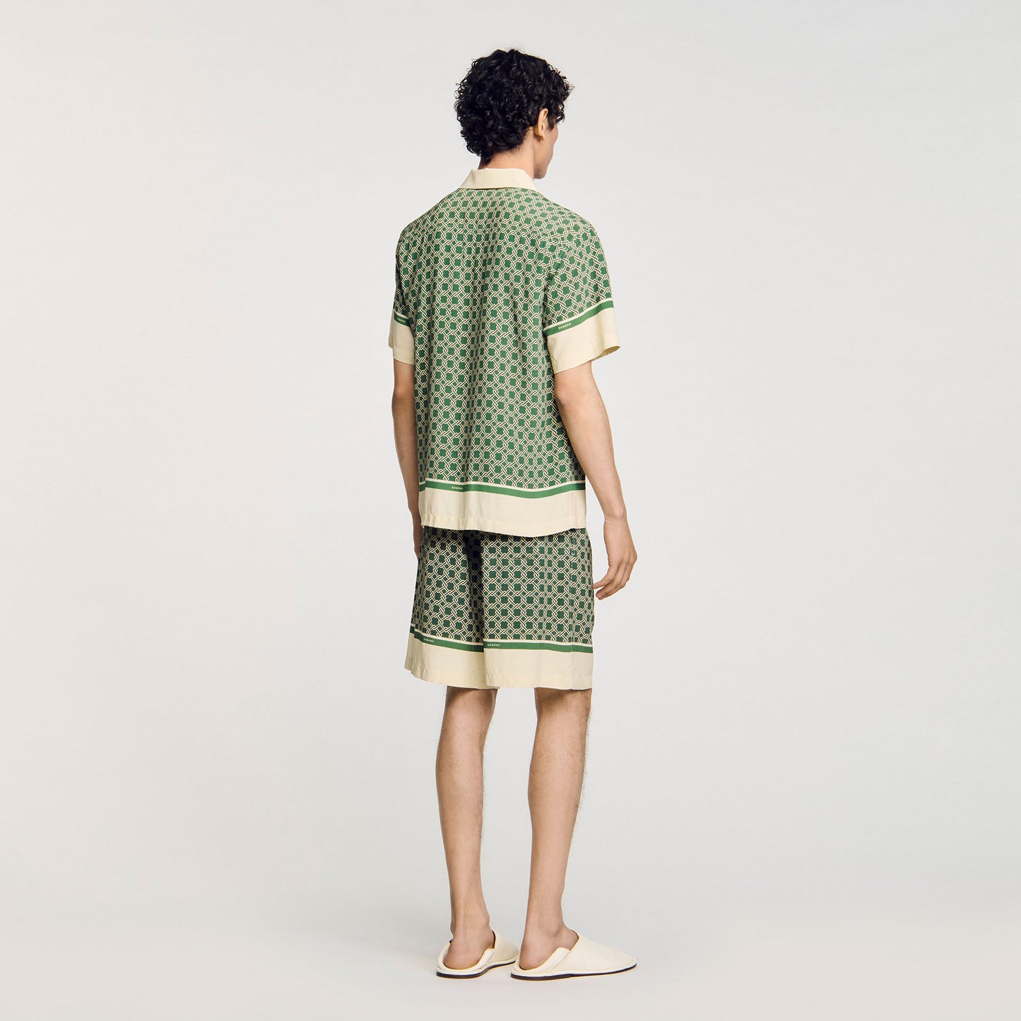 Short-Sleeved Patterned Shirt Super Green