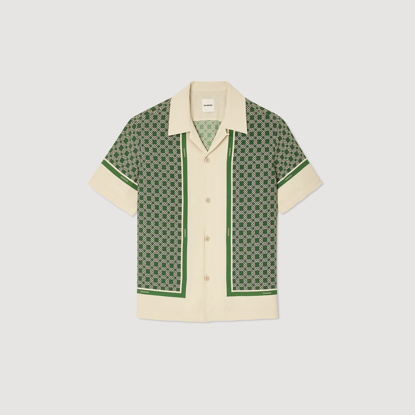 Short-Sleeved Patterned Shirt Super Green
