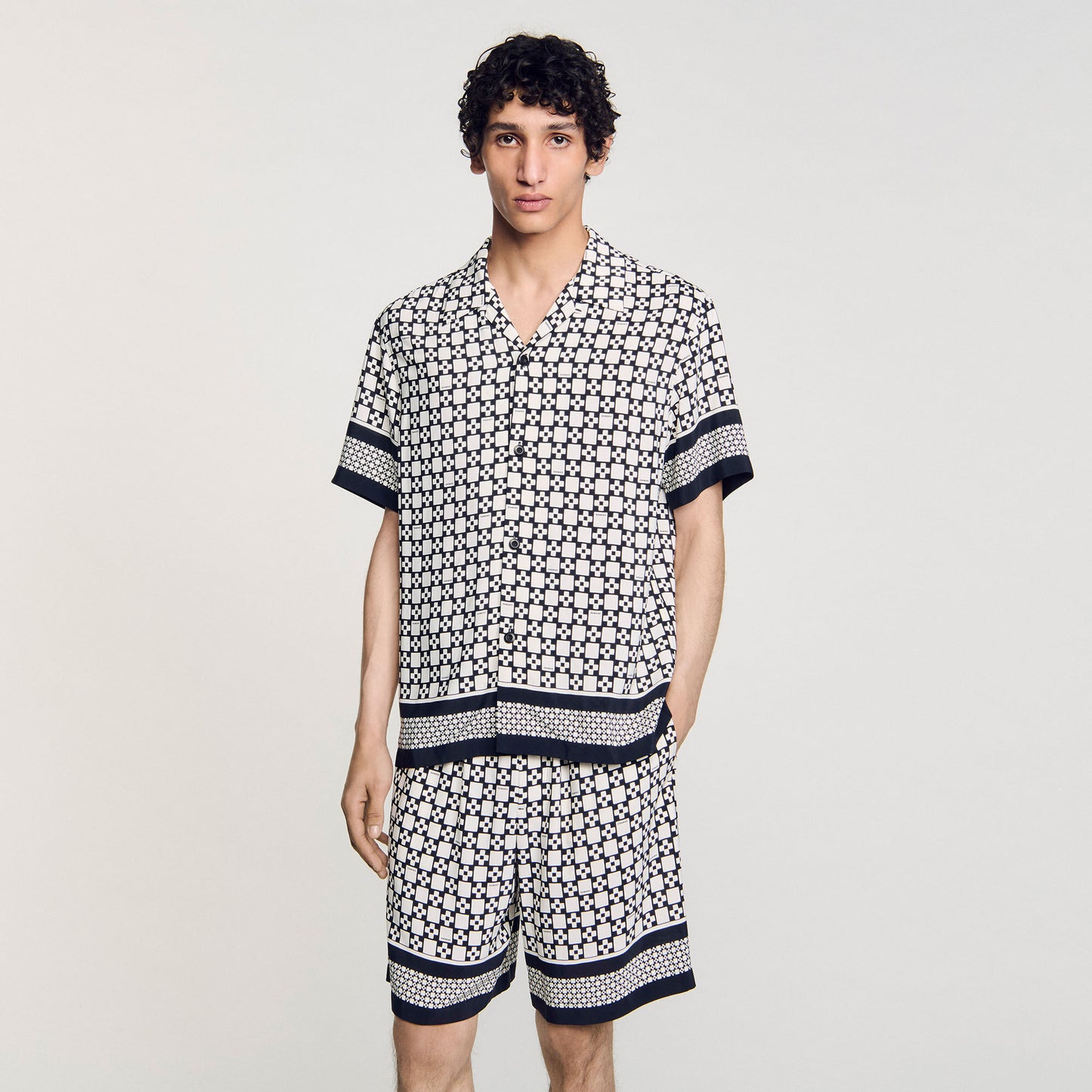 Cross Mc Square Cross Motif Flowing Blouse Black Black