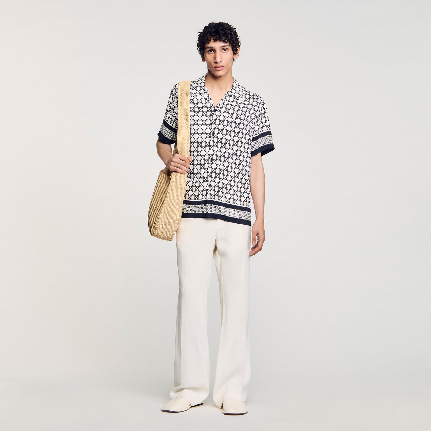 Cross Mc Square Cross Motif Flowing Blouse Black Black