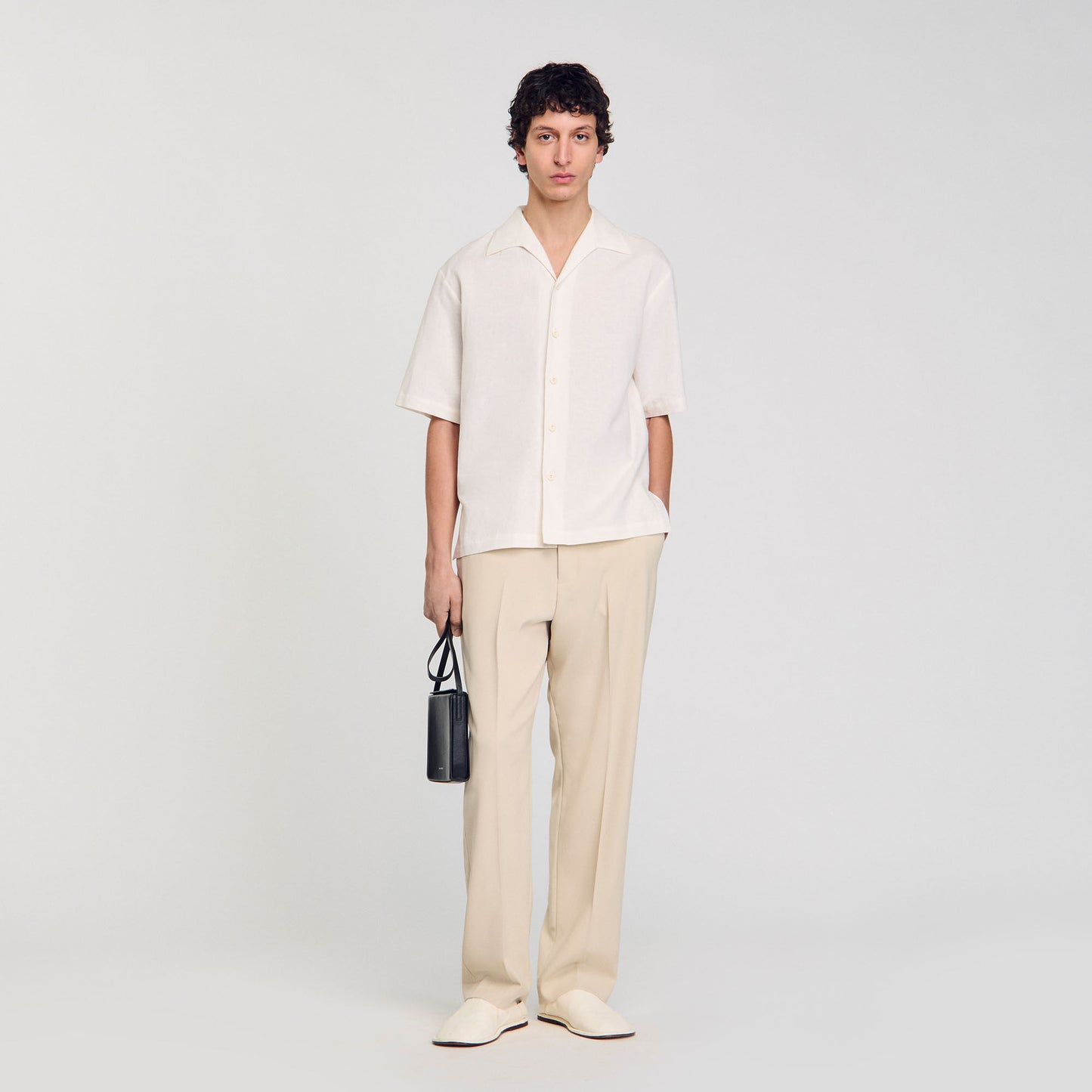 Requin Linen Mc Cotton And Linen Shirt Ivory.