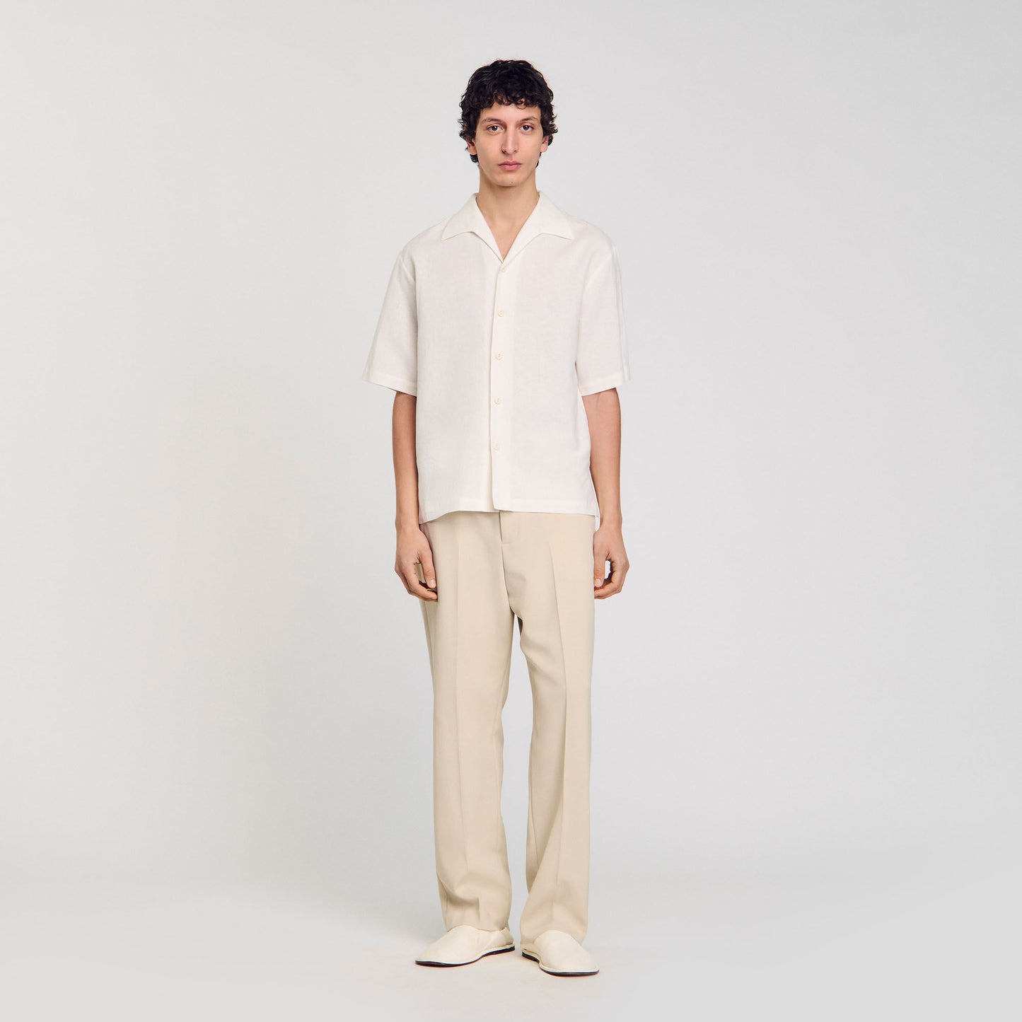 Requin Linen Mc Cotton And Linen Shirt Ivory.