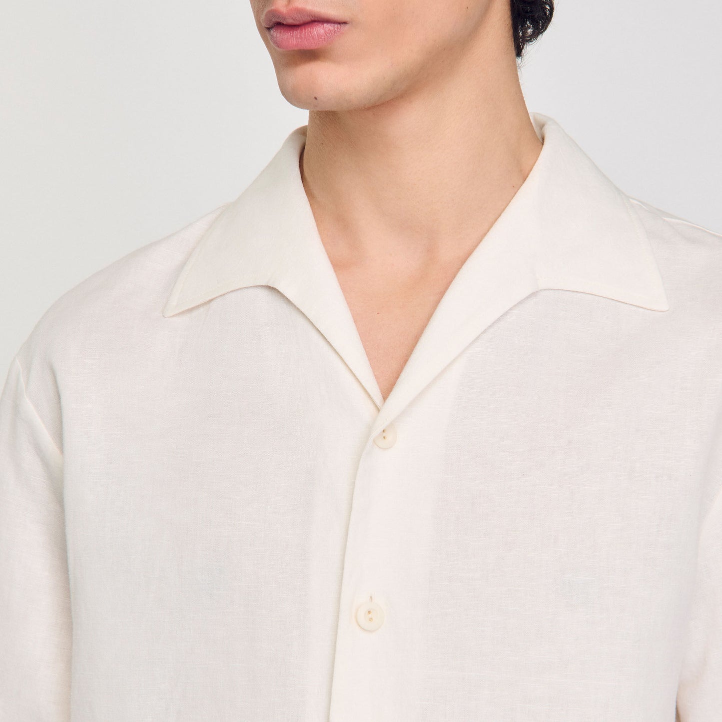 Requin Linen Mc Cotton And Linen Shirt Ivory.