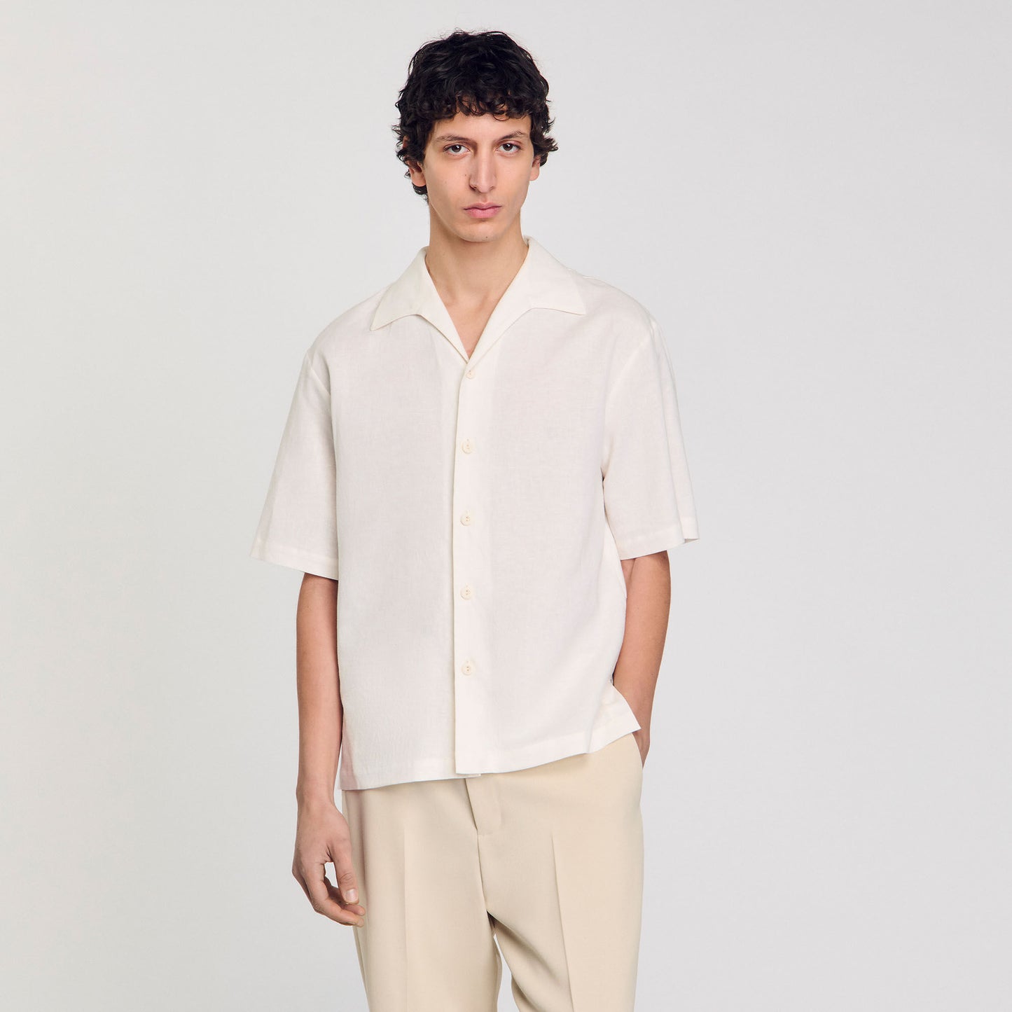 Requin Linen Mc Cotton And Linen Shirt Ivory.