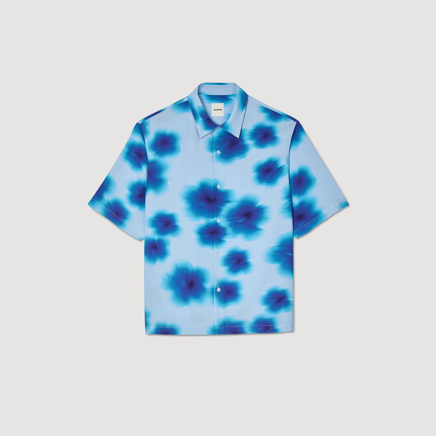 Floral Motif Shirt Blue Sky