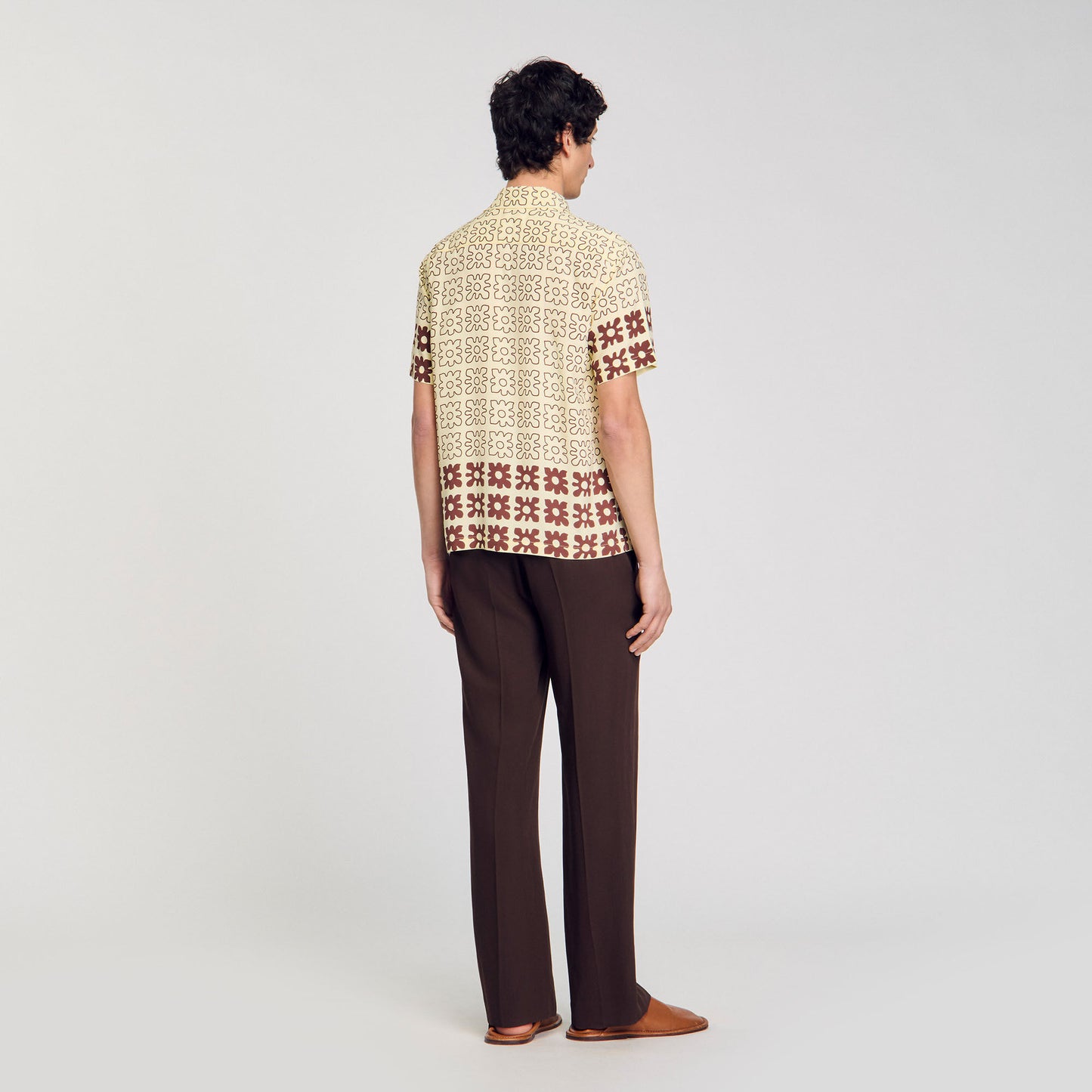 Vintage Flower Shirt Mc Floral Motif Shirt Oats