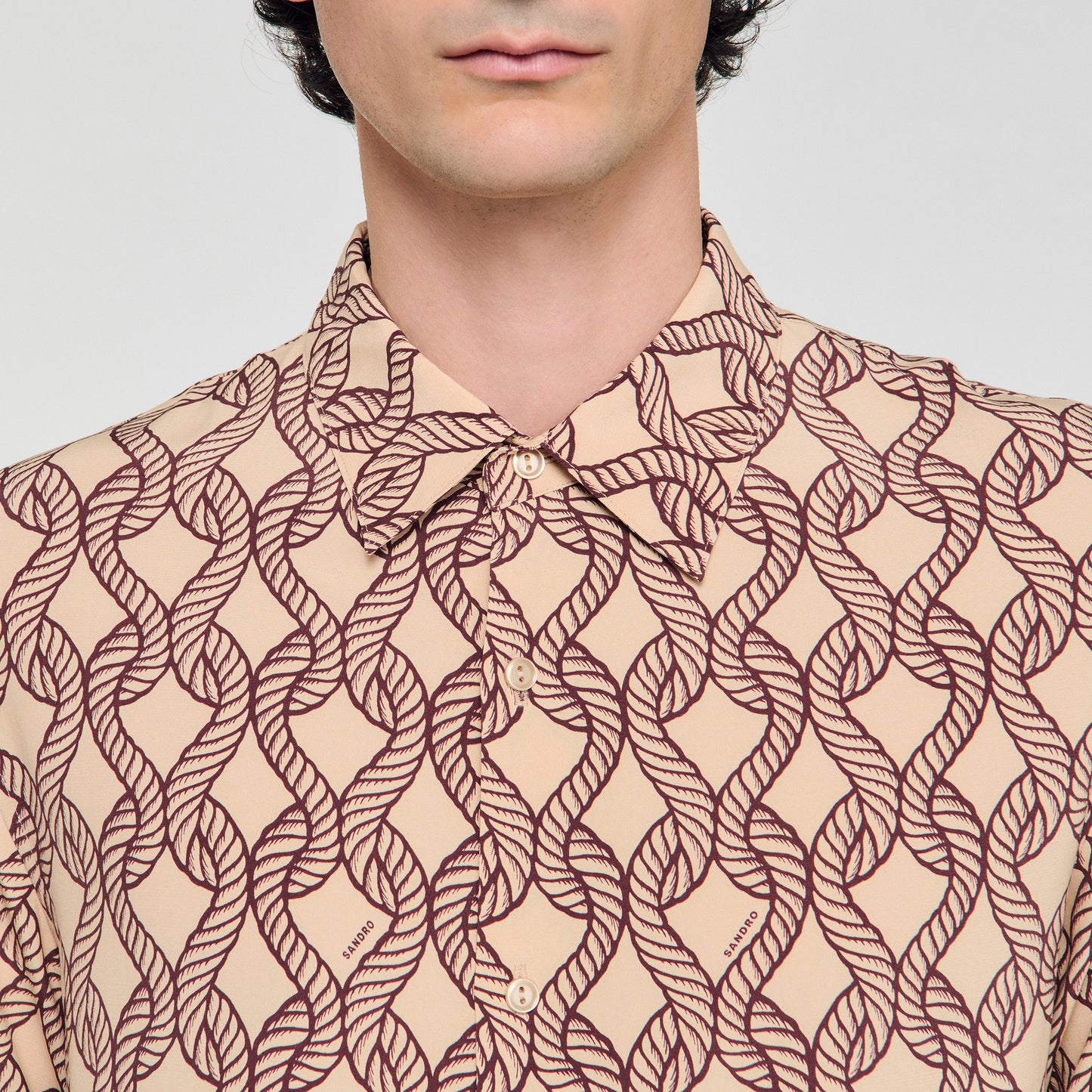 Big Rope Mc Loose-Fit Rope Print Shirt Butter Cream