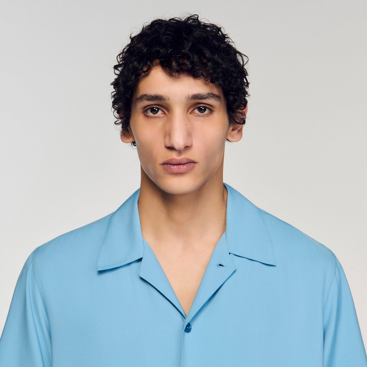 New Requin Mc Loose-Fit Shark Collar Shirt Sky Blue
