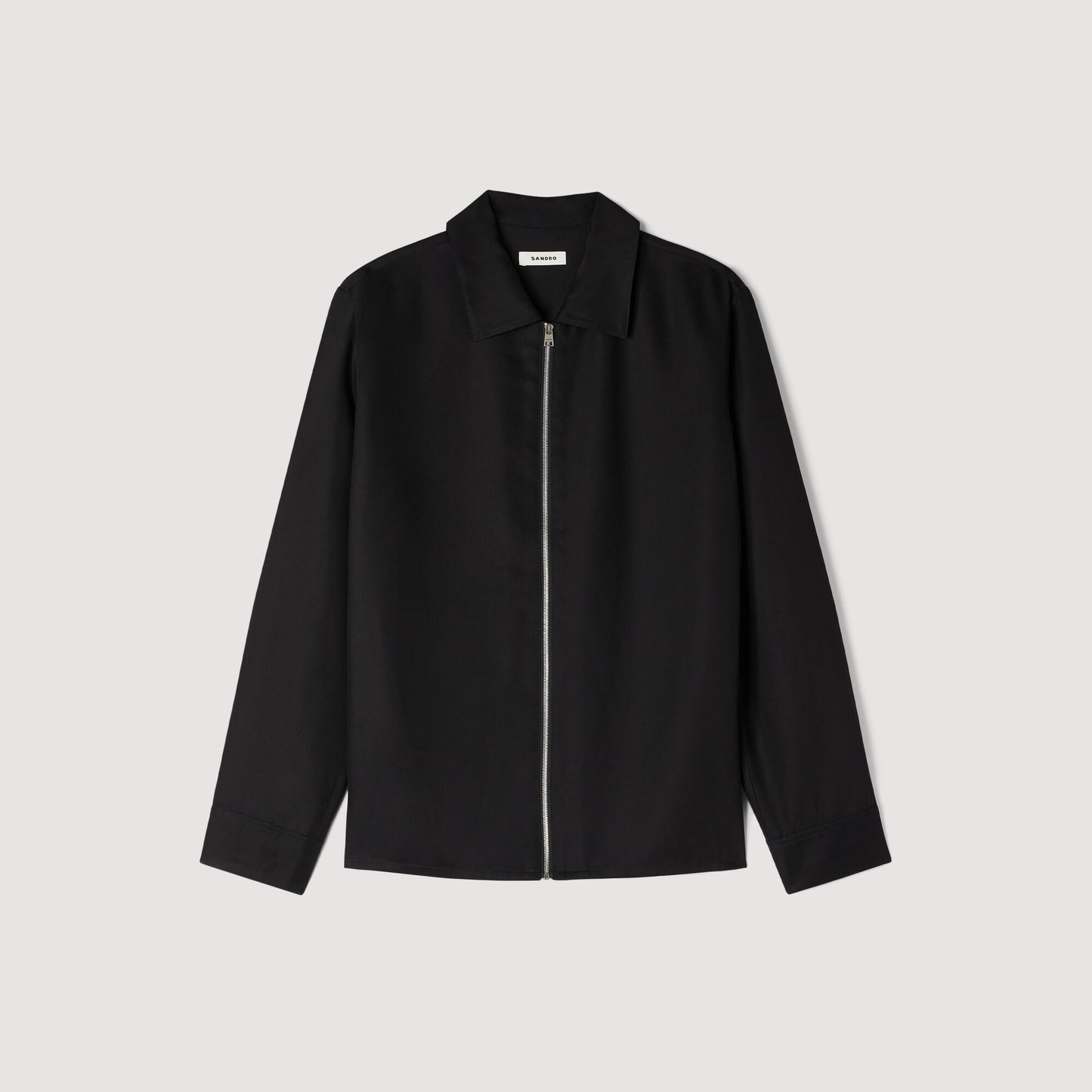 Chemise Zippee Loose-Fit Zip-Up Shirt Black