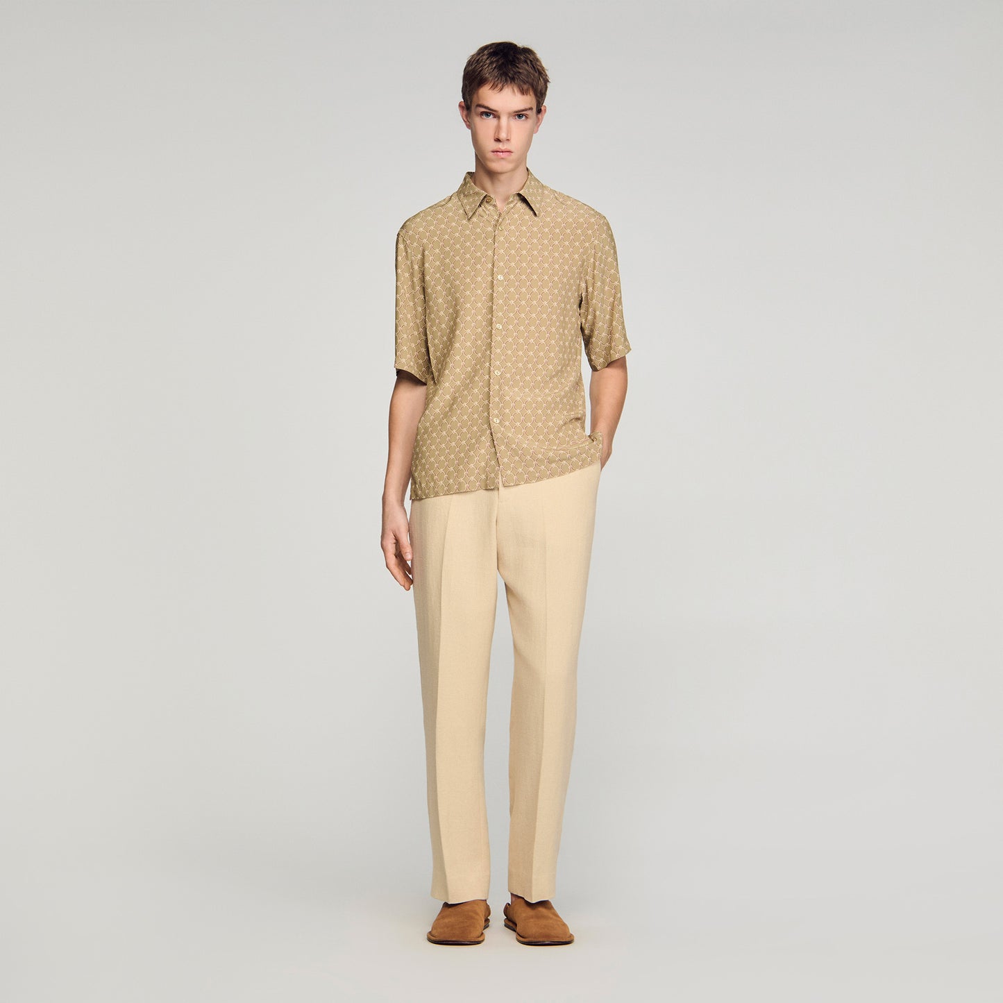 Catena Shirt Mc Link Print Loose-Fit Shirt Lime