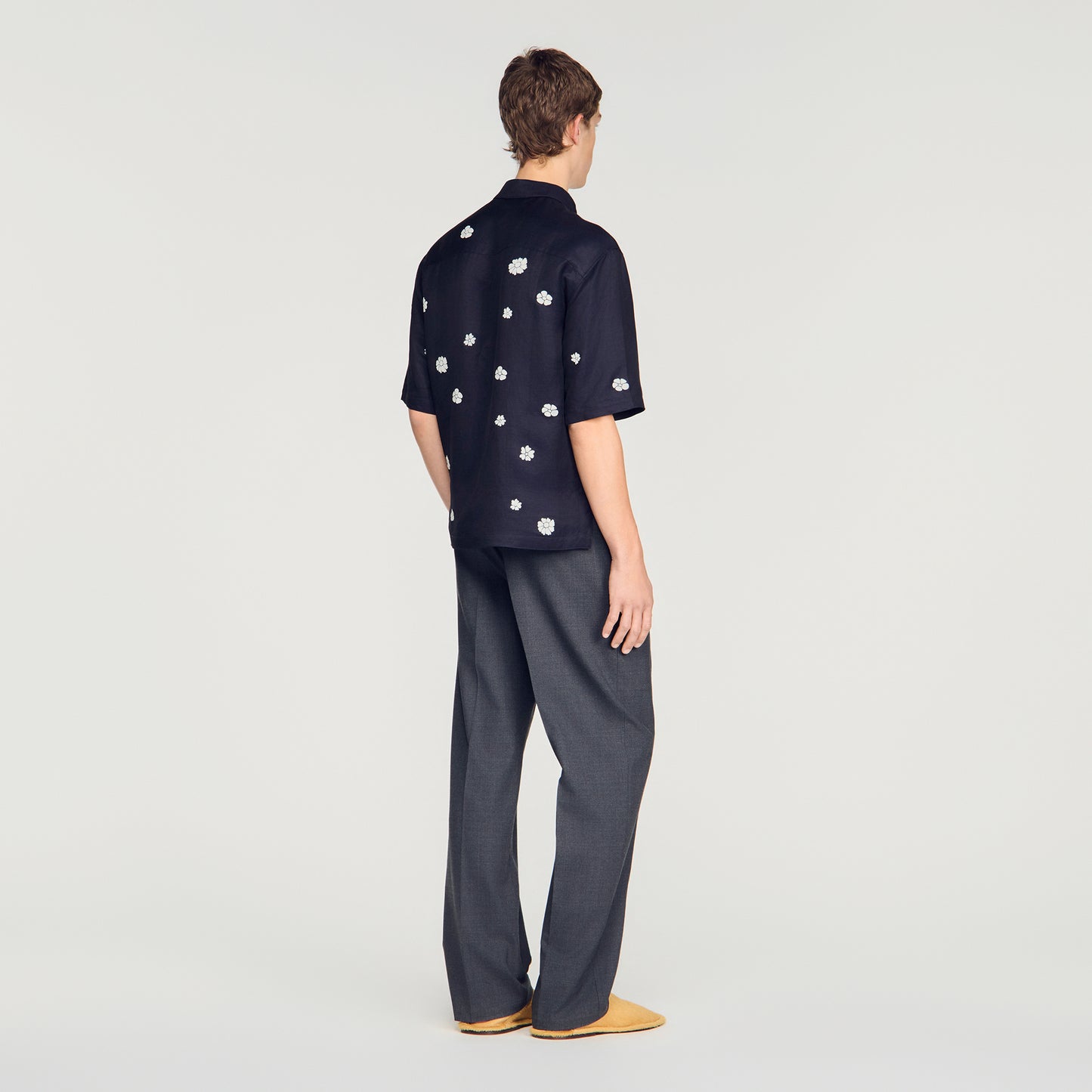 Velvet Flowers Mc Loose-fit floral shirt Midnight Blue