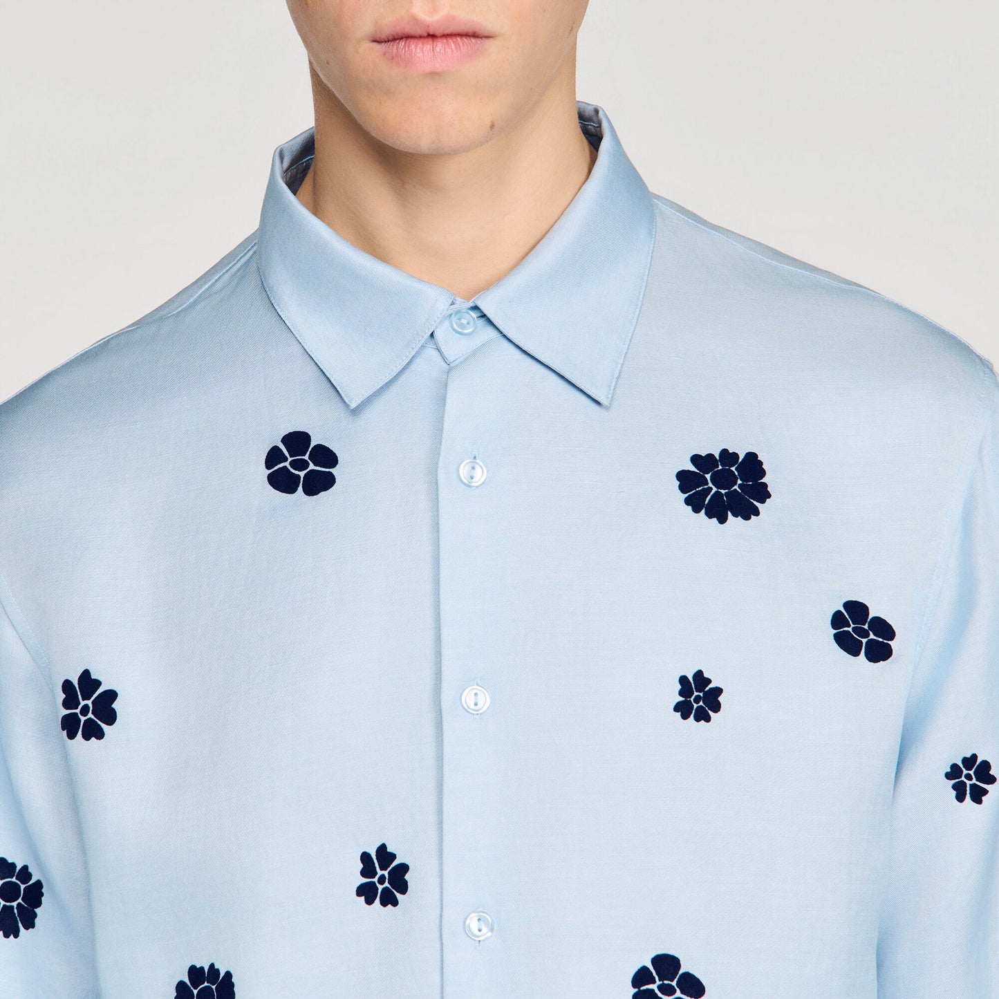 Velvet Flowers Mc Shirt Sky Blue