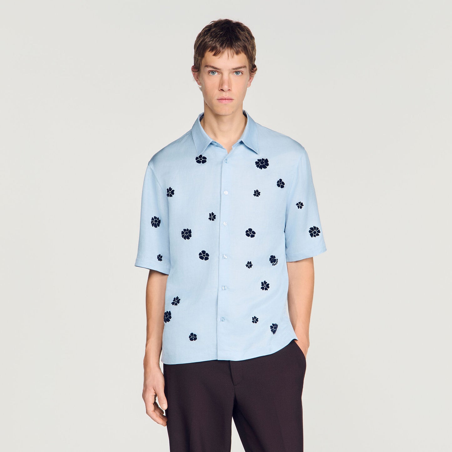 Velvet Flowers Mc Shirt Sky Blue
