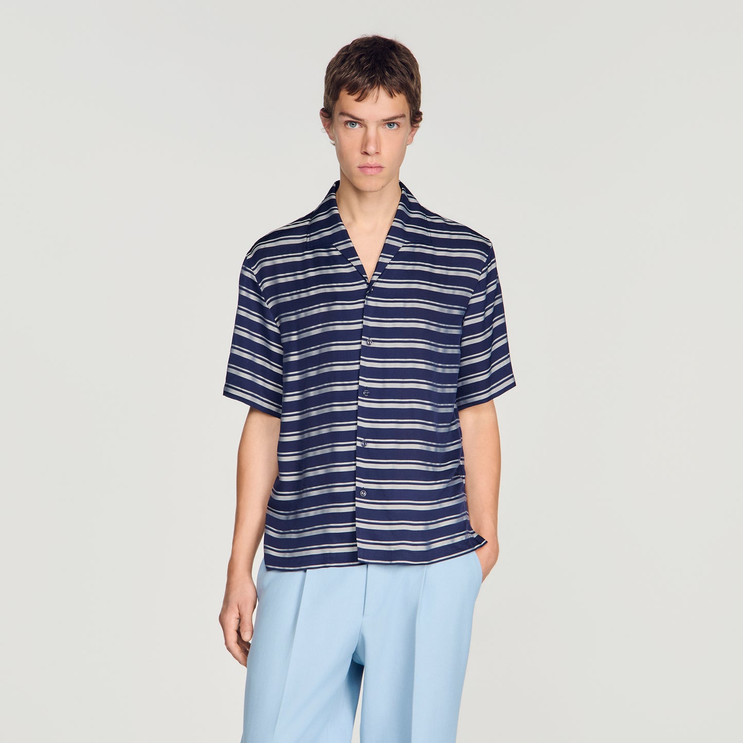 Stripy Shirt Mc Striped boat neck shirt Navy Blue