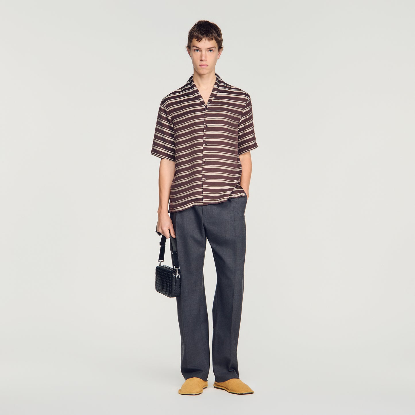 Stripy Shirt Mc Striped boat neck shirt Chocolate