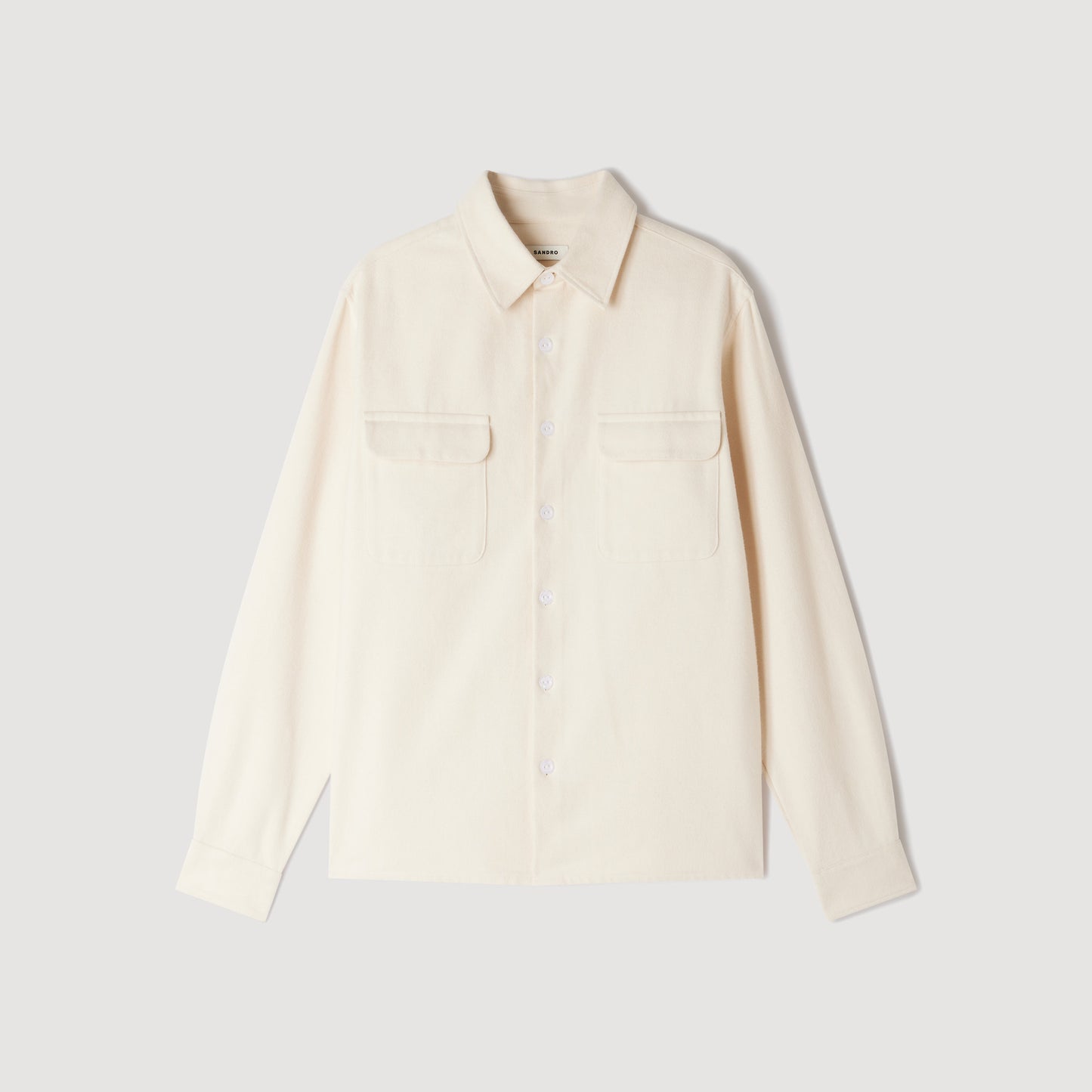Flannel Pocket Shirt Cotton flannel shirt Ecru
