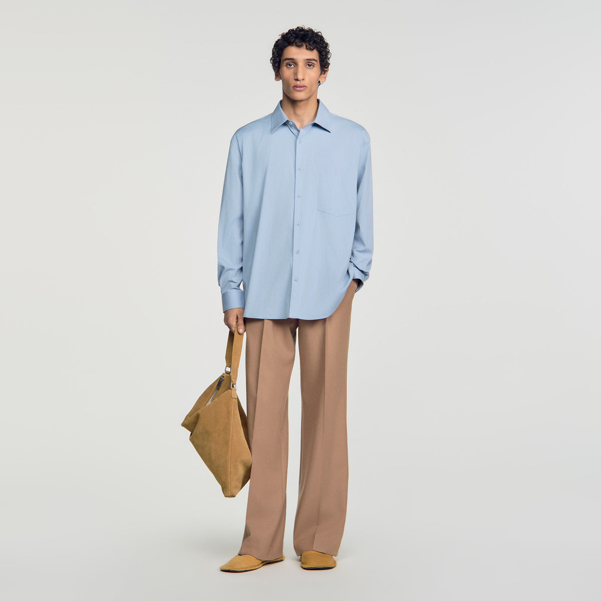 Oversize Plain Shirt Oversized cotton shirt Blue Grey