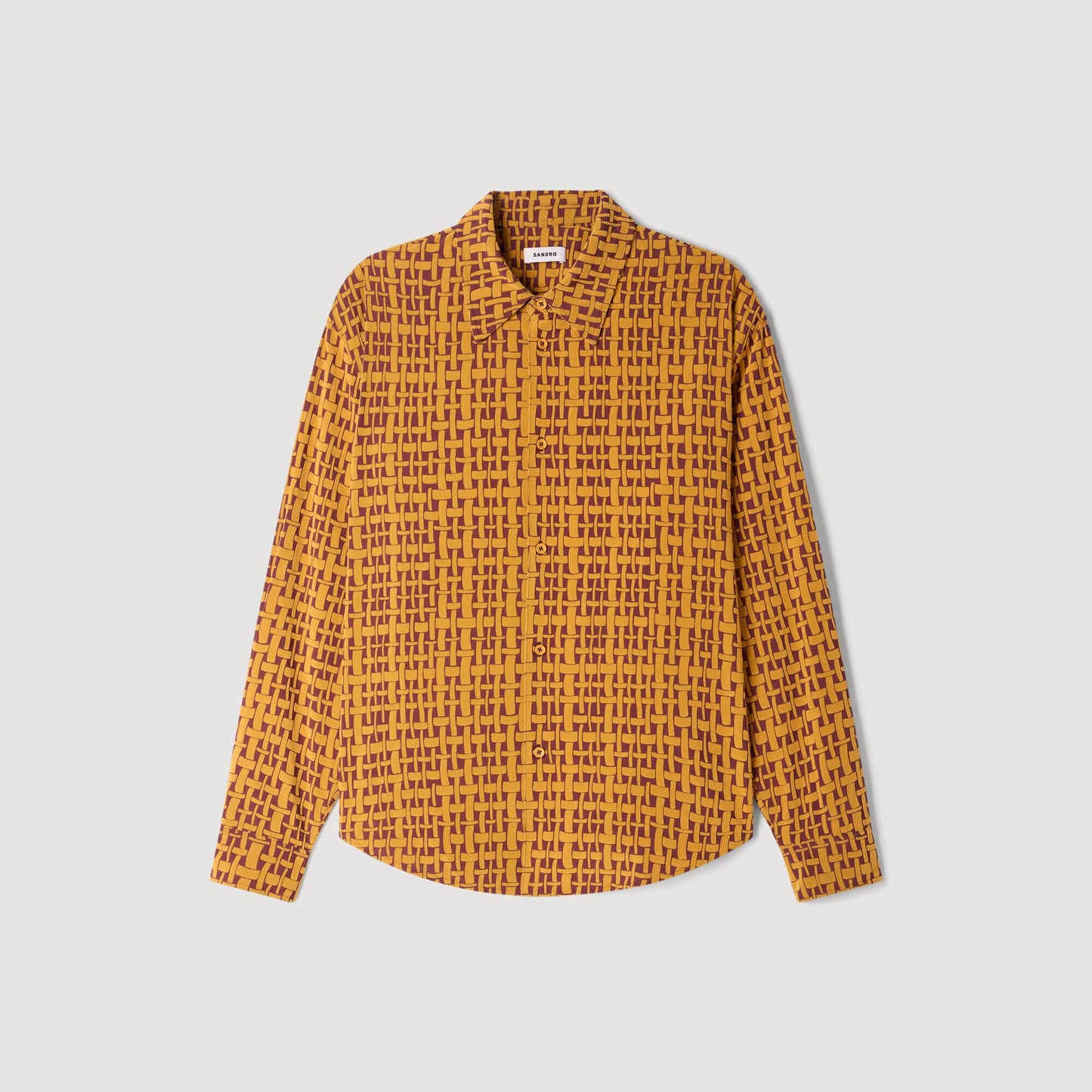 Thread Shirt Shirt with velvet flocking Mustard