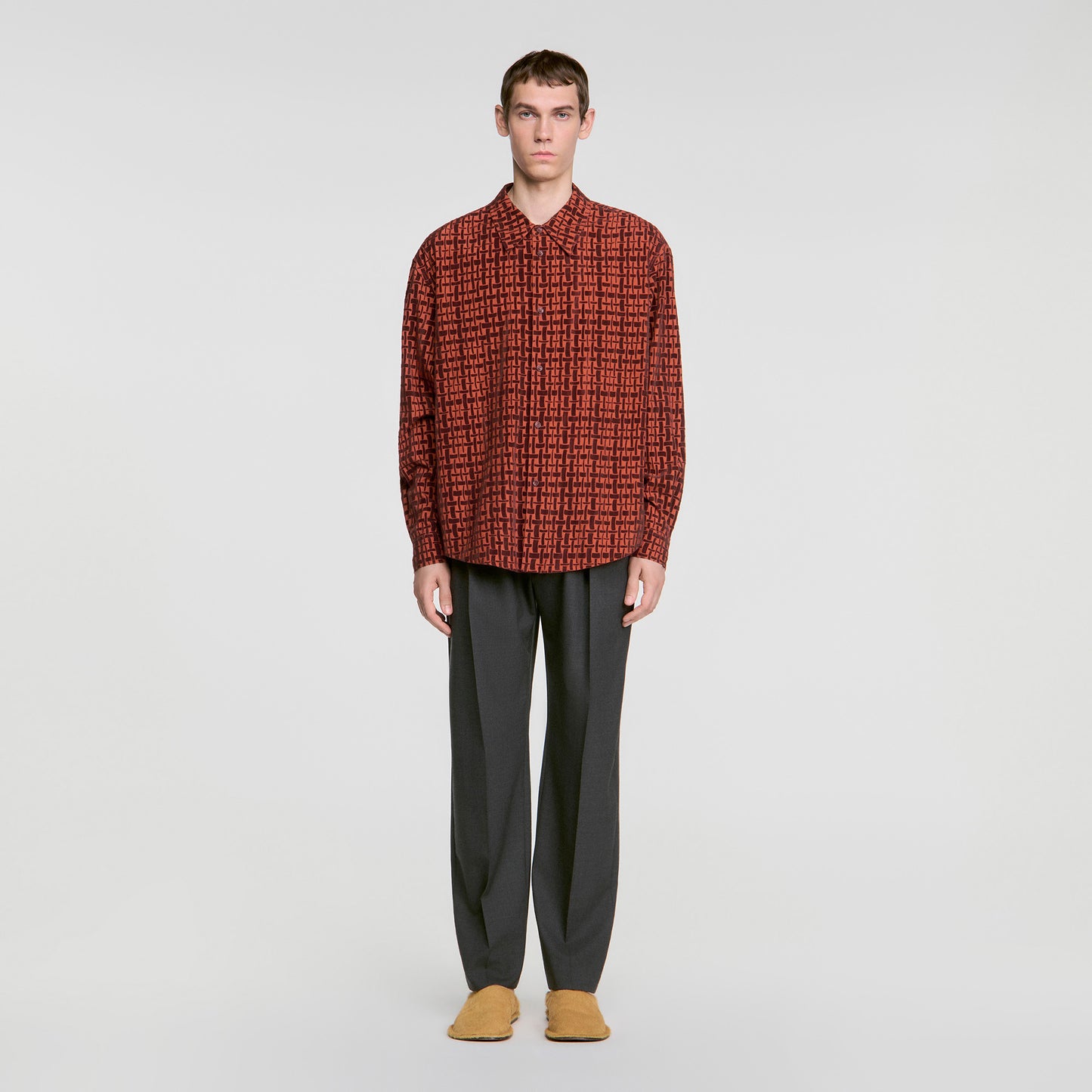 Thread Shirt Shirt with velvet flocking Burnt Orange