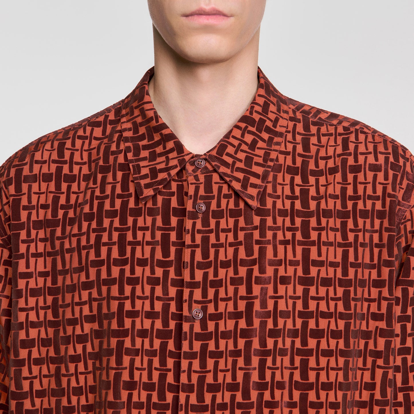 Thread Shirt Shirt with velvet flocking Burnt Orange