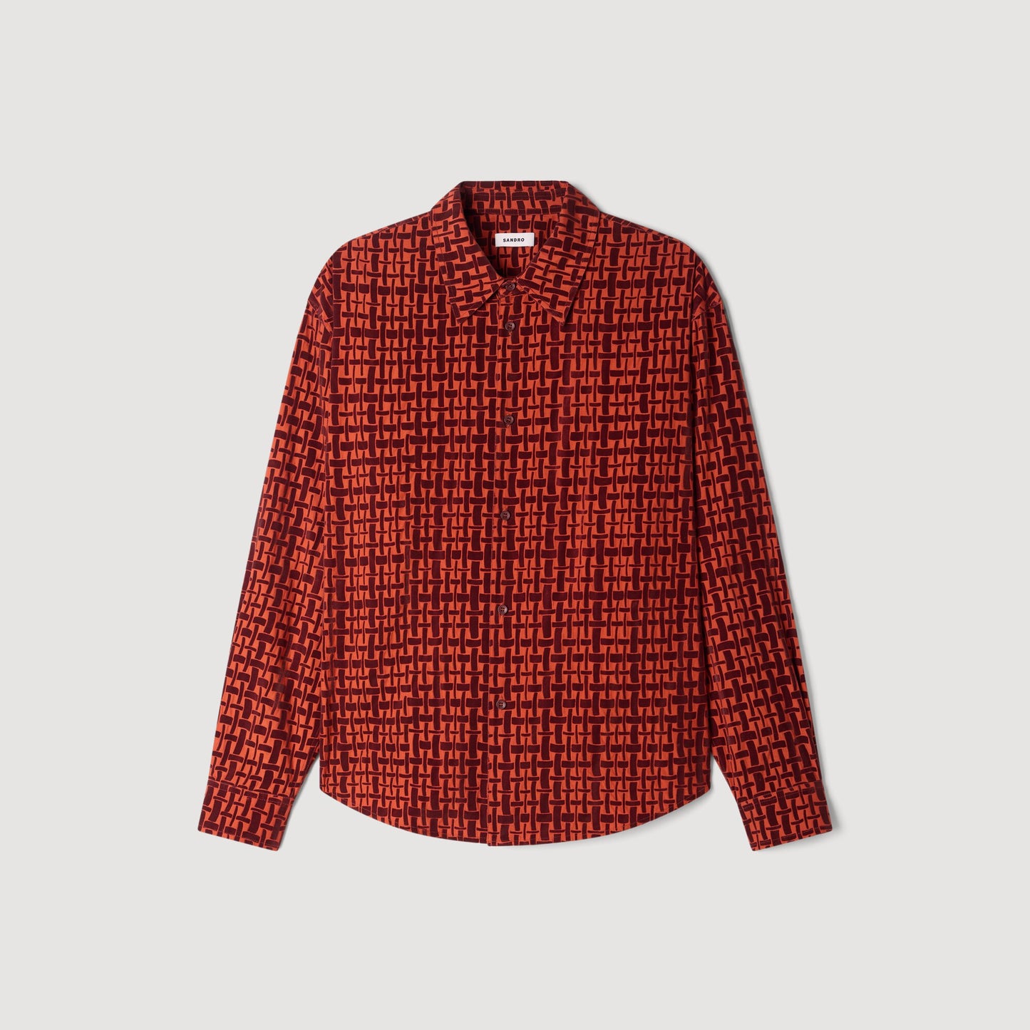 Thread Shirt Shirt with velvet flocking Burnt Orange