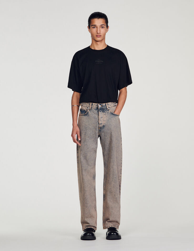Pink vintage washed denim