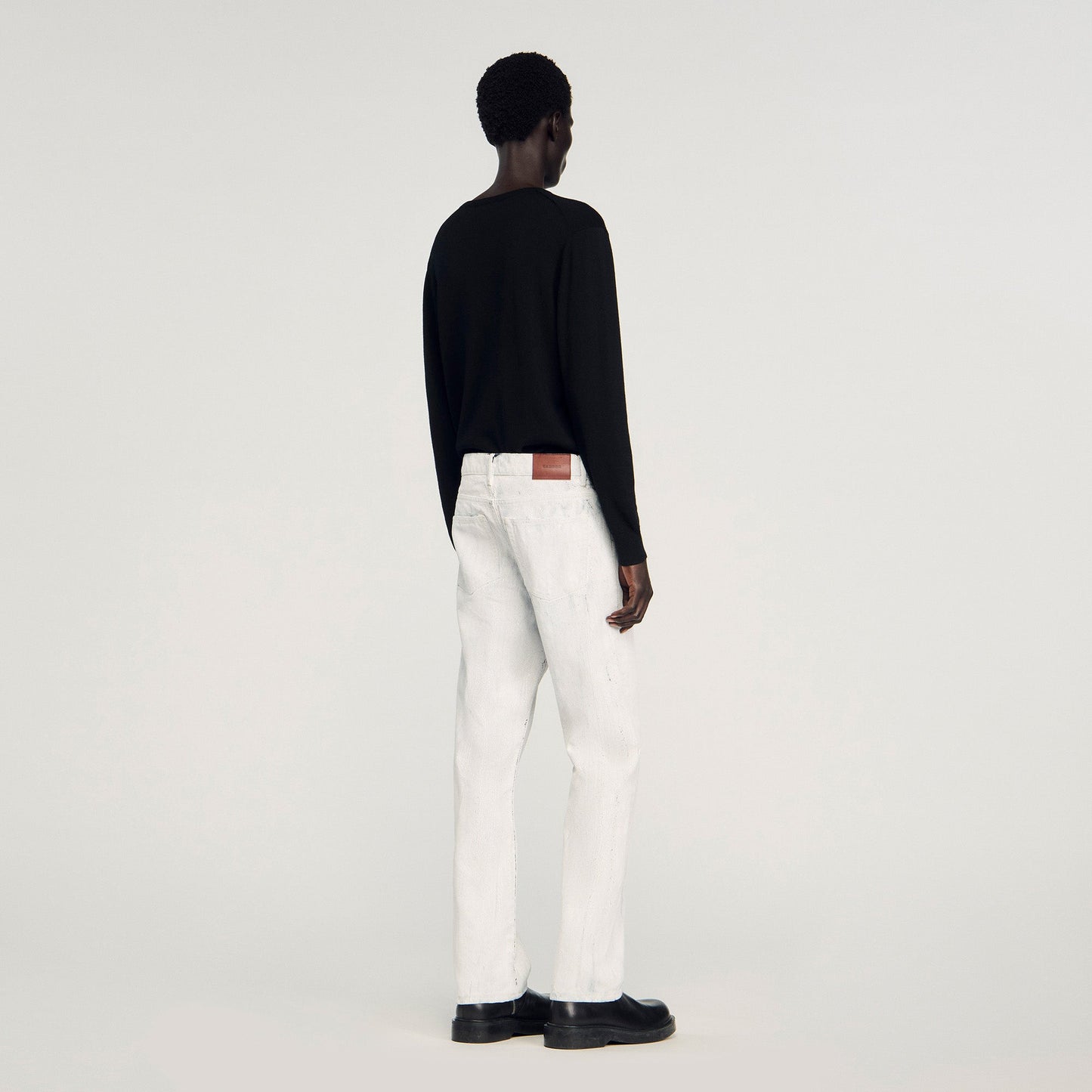 Crackled Jean White Regular Crackle-Effect Jeans Optic White