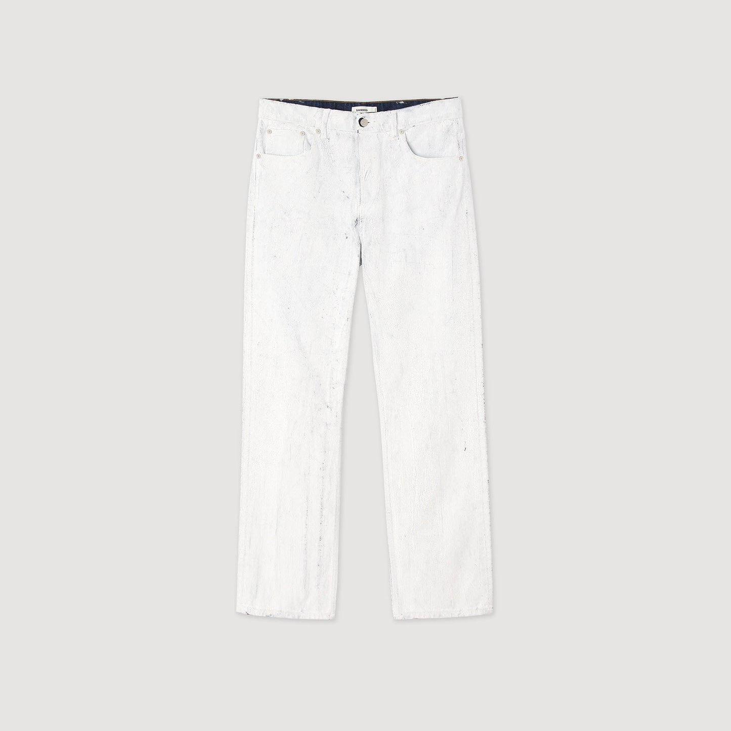 Crackled Jean White Regular Crackle-Effect Jeans Optic White