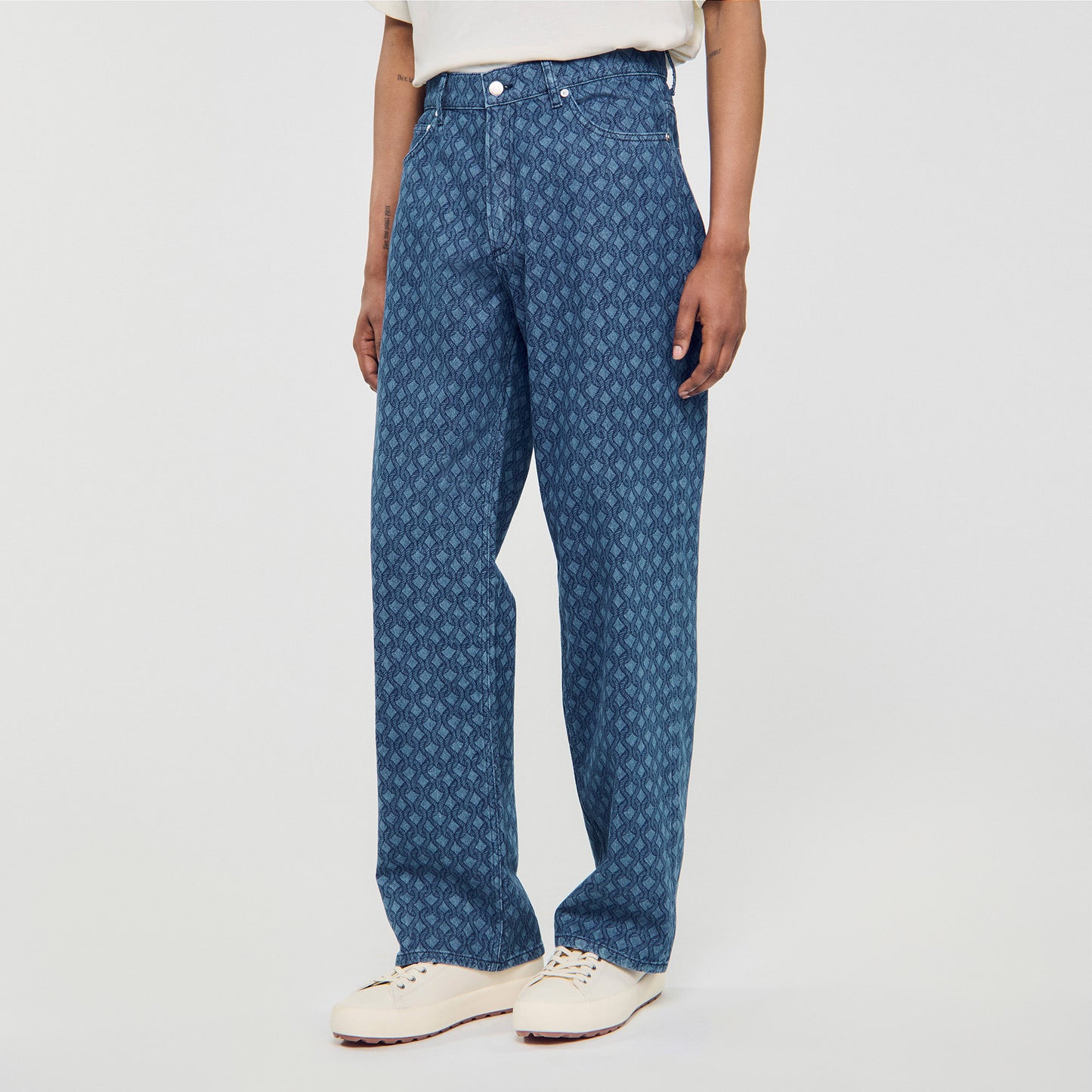 Baggy Rope Jean Rope Pattern Baggy Jeans Raw-Denim