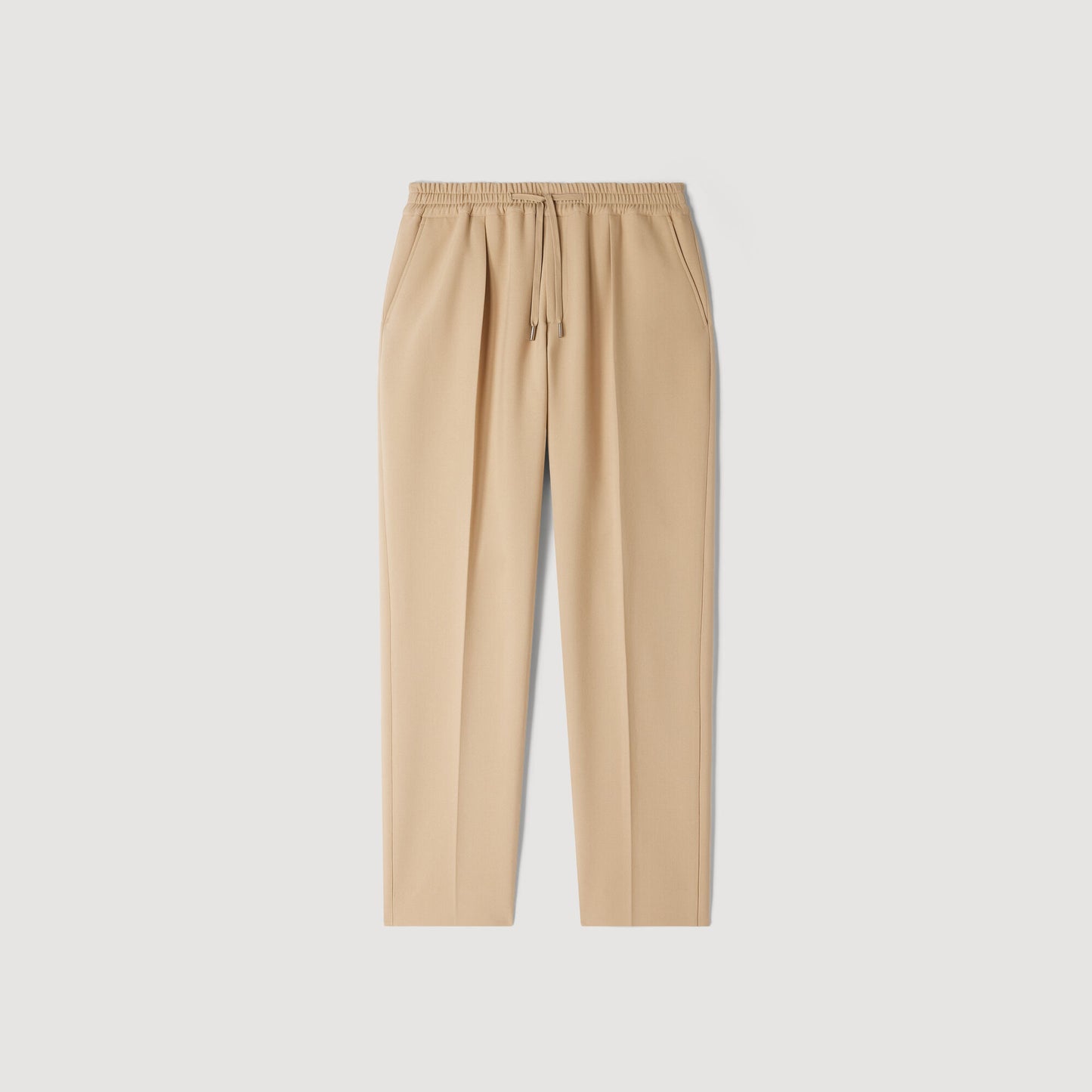 Jersey Pli Elastic waist Trousers Cappucino