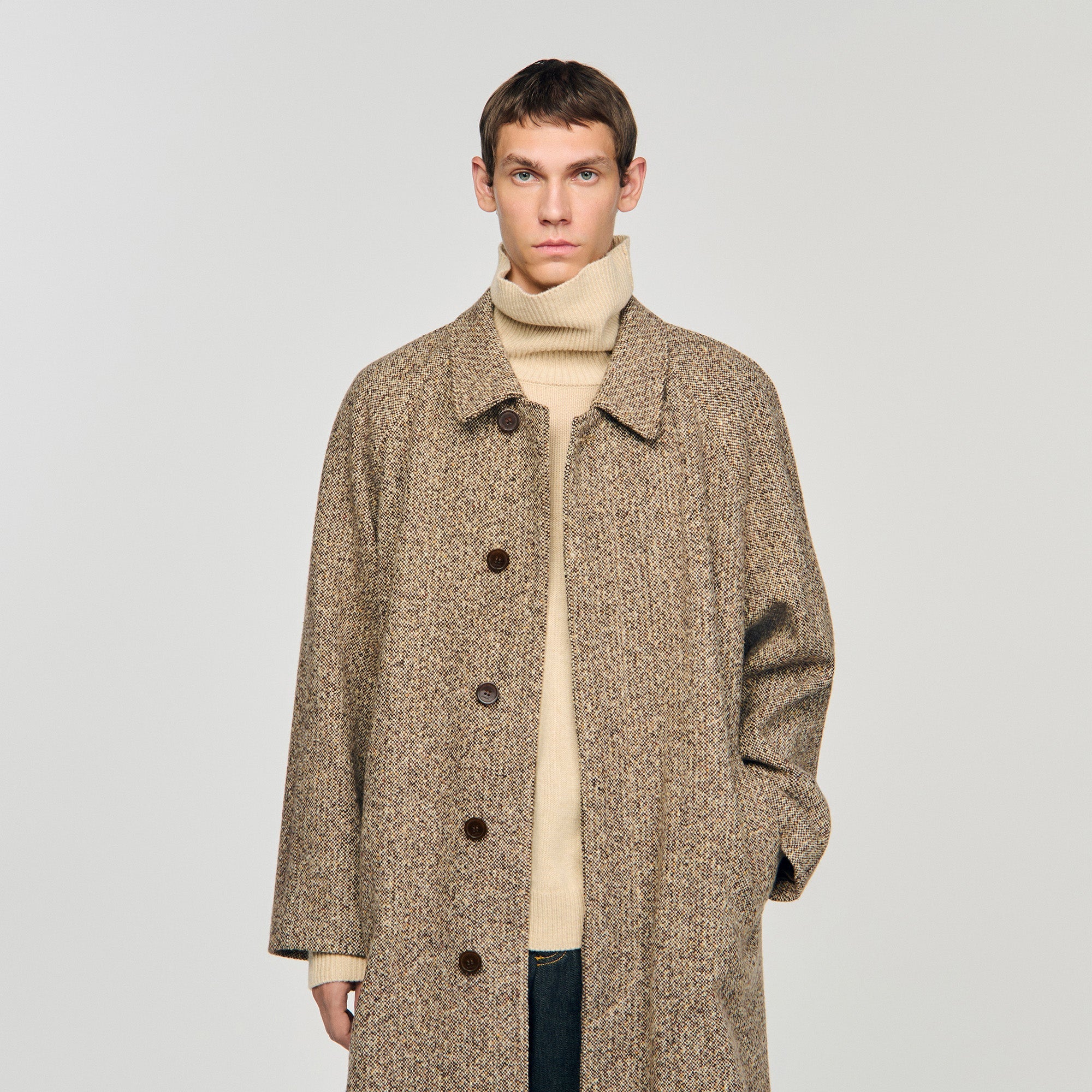 Macwool Louis Oversized Wool Coat Brown