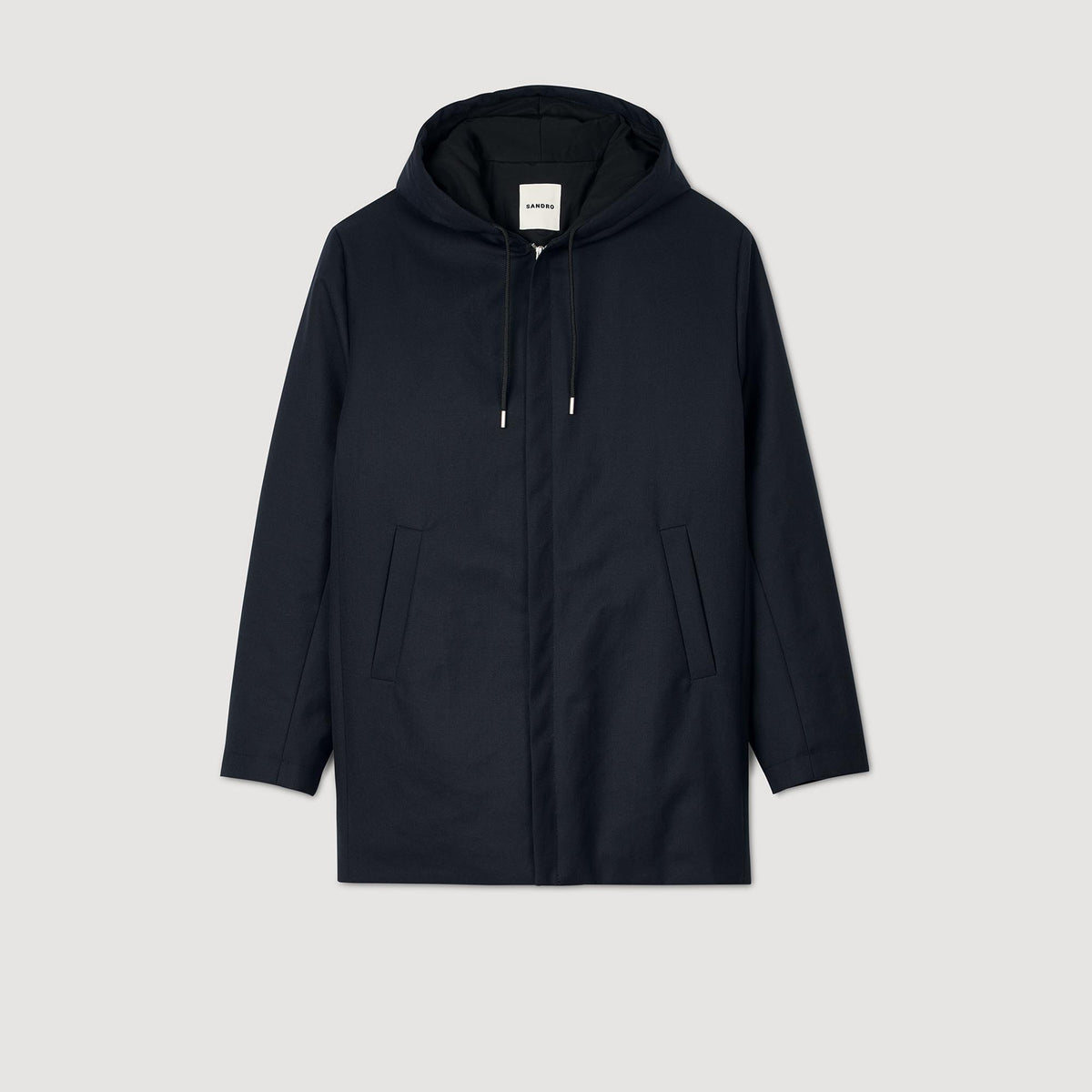 Minimalist Tech Parka Hooded padded parka Navy Blue